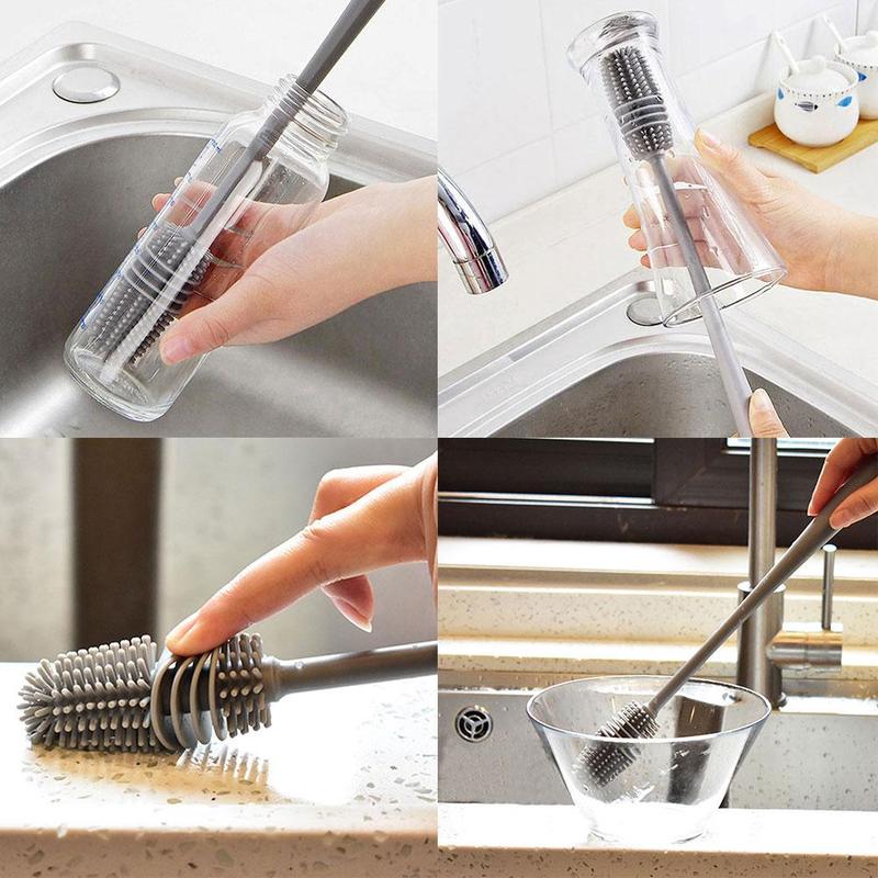 6198 Long Bottle Cleaning Brush for Washing Water Bottle, Narrow Neck Containers DeoDap