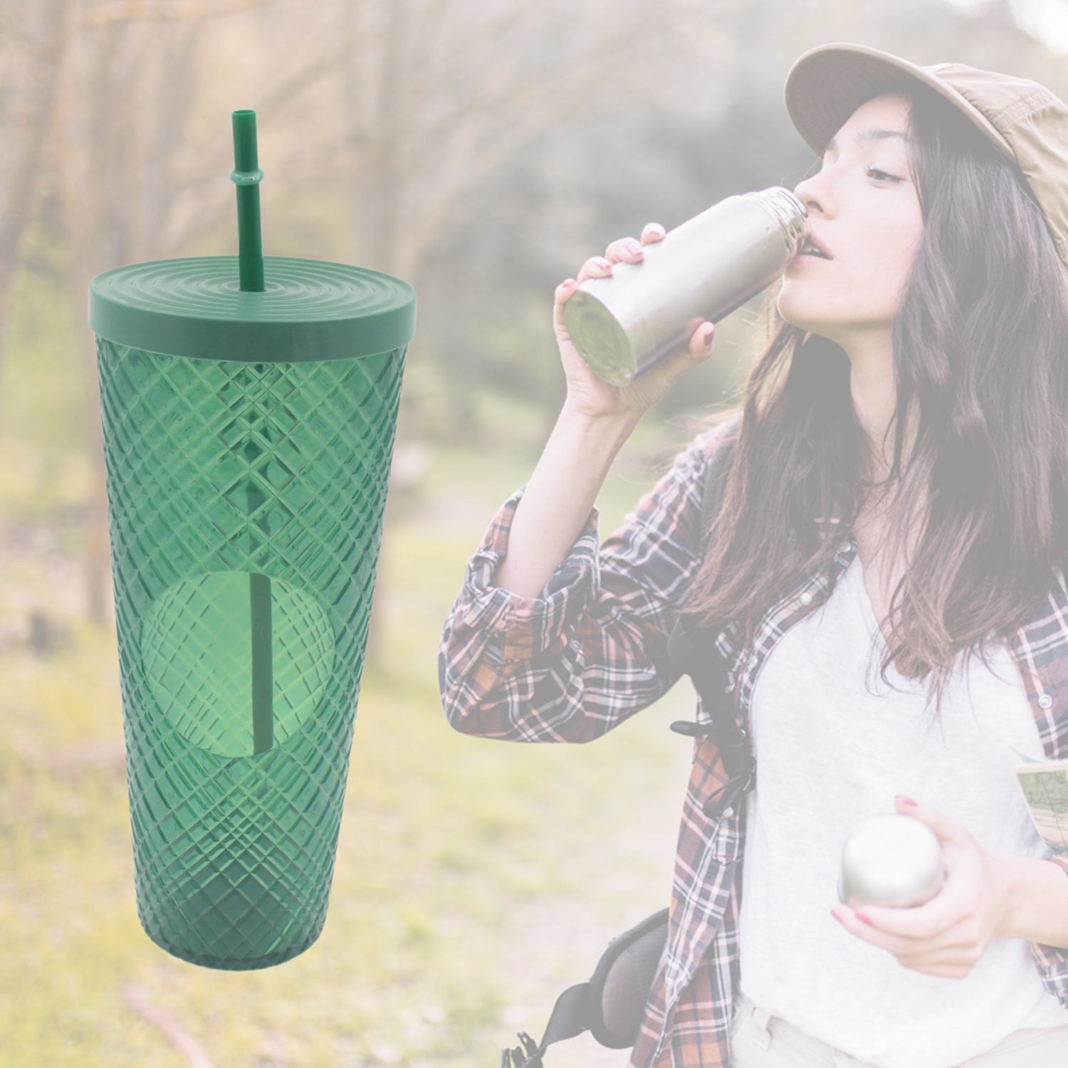7249 Cup with Straw &  LED Lighting Reusable Matte Studded Tumbler with Leak Proof Lid Water Cup Travel Mug Coffee Ice Water Bottle Double Walled Insulated Tumbler BPA Free (1 Pc)