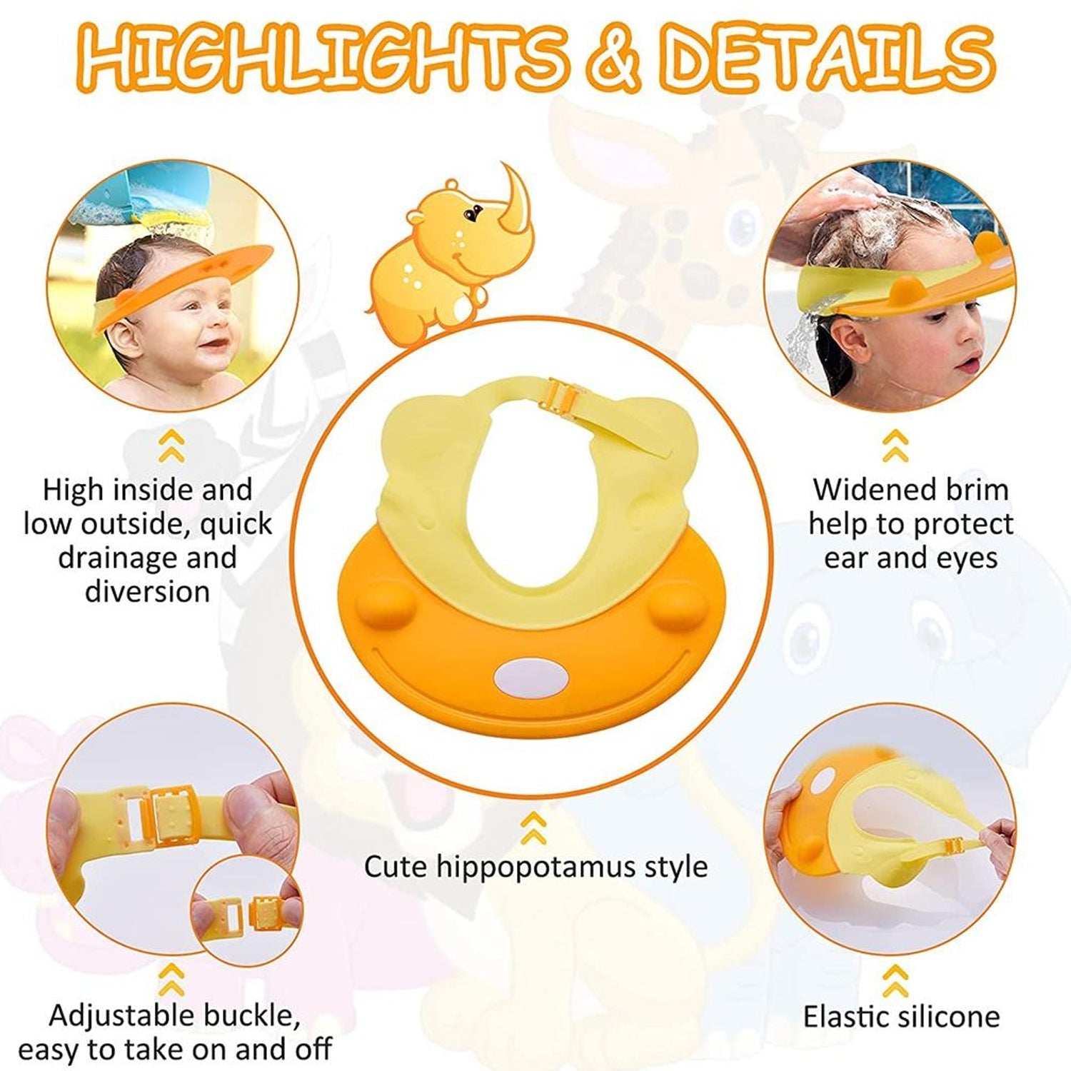 6641 Silicone Baby Shower Cap Bathing Baby Wash Hair Eye Ear Protector Hat for New Born Infants babies Baby Bath Cap Shower Protection For Eyes And Ear. DeoDap