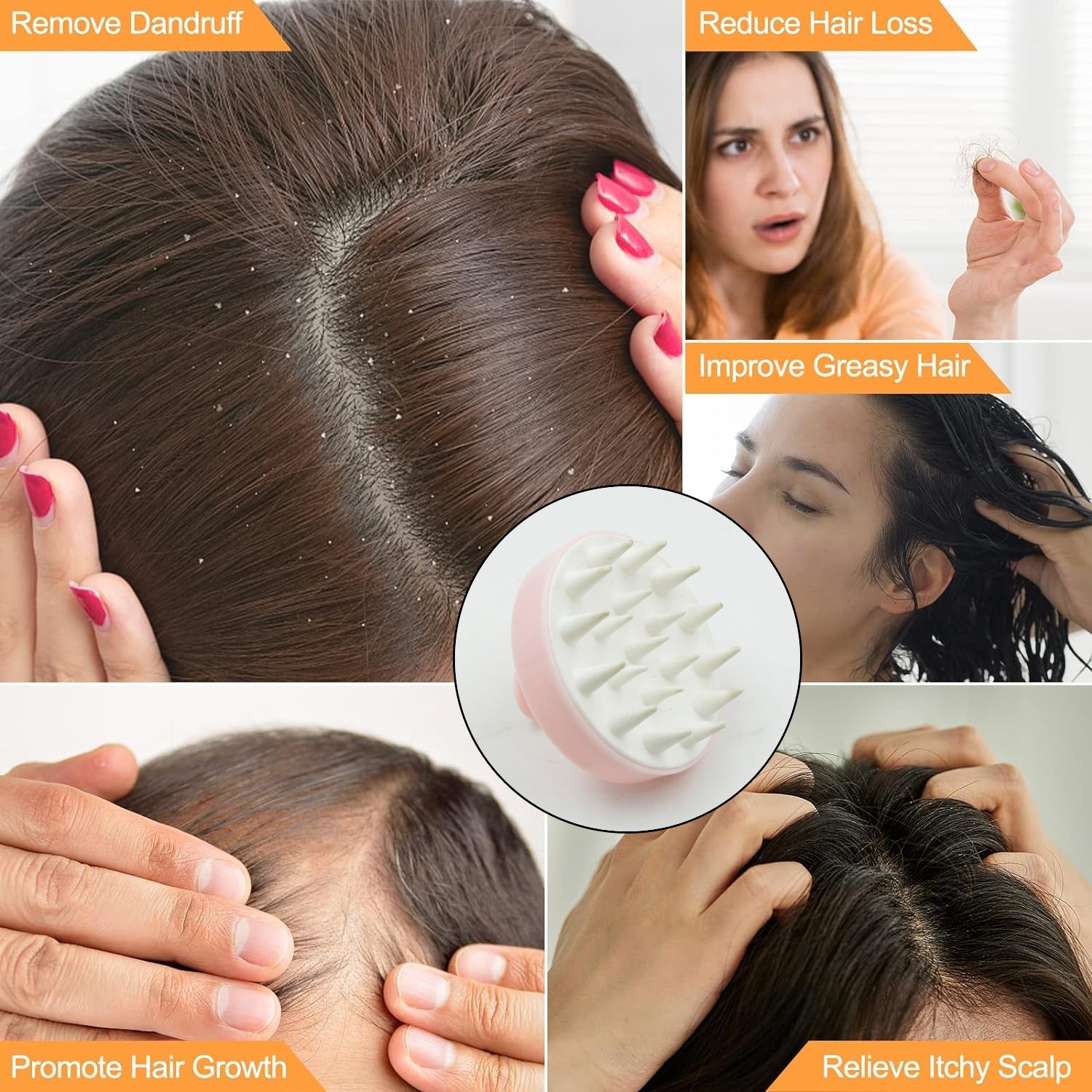 1469 Hair Scalp Massager Shampoo Brush, Scalp Care Hair Wash Brush Silicone Comb, Shampoo Brush (1 Pc)