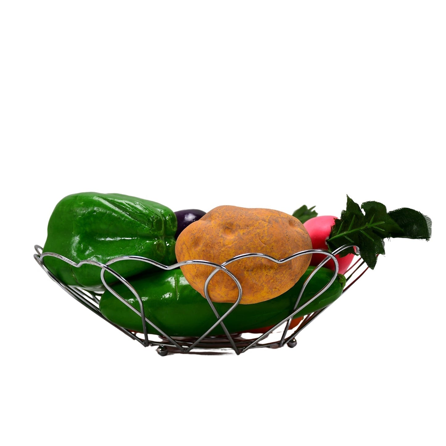 5122 Stainless Steel Fruit Basket (Flower) Fruit Bowl Basket DeoDap