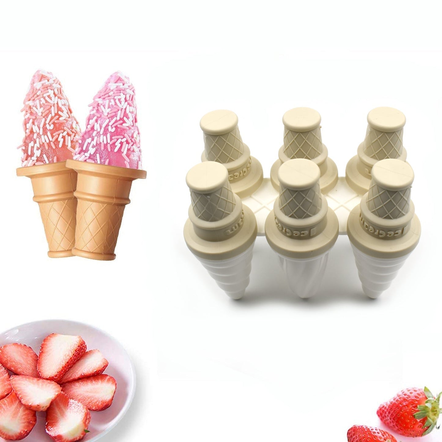 6304 6 Pc ice candy maker Ice Cream Mold used for making ice-creams in all kinds of places including restaurants and ice-cream parlours etc. DeoDap