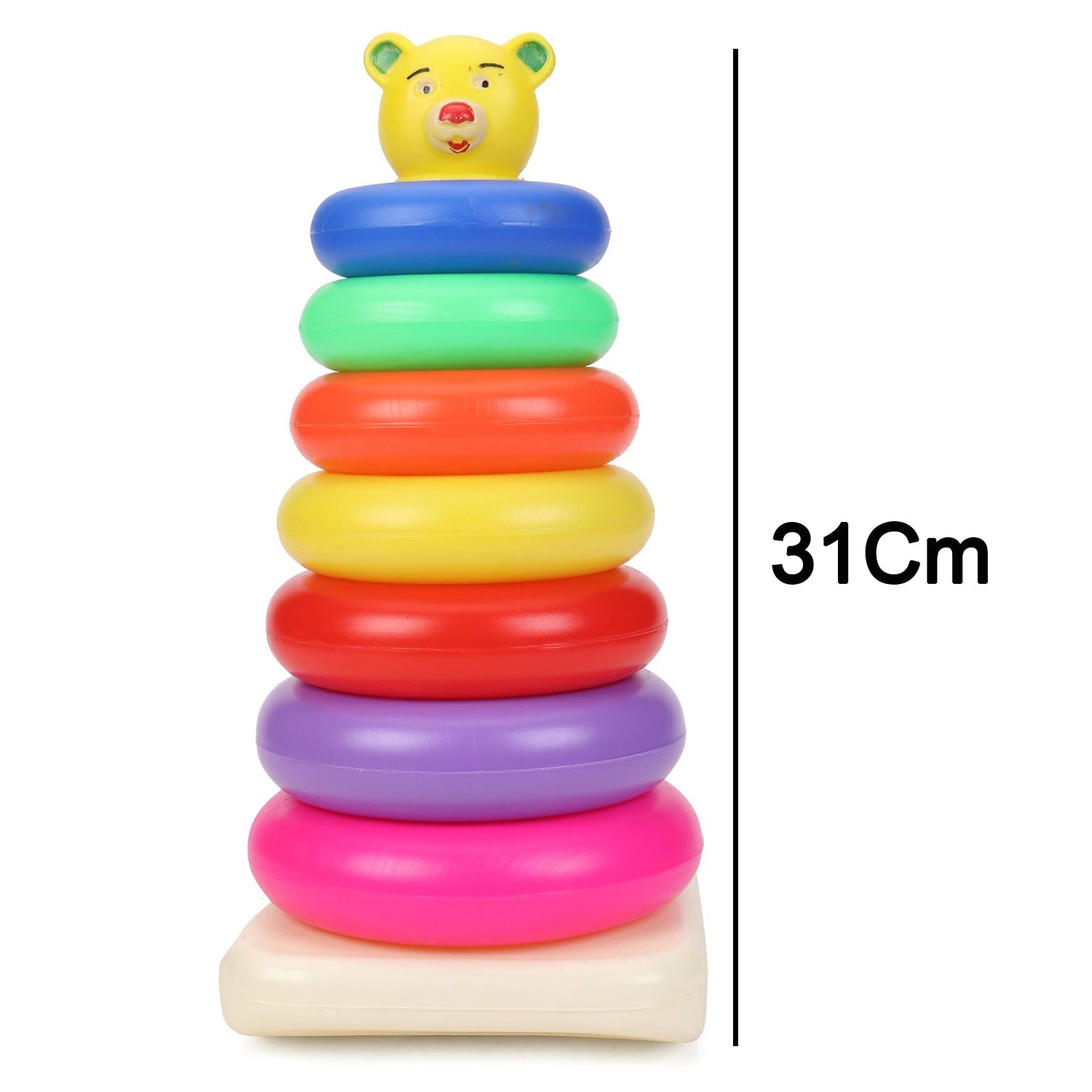8016 Plastic Baby Kids Teddy Stacking Ring Jumbo Stack Up Educational Toy 7pc DeoDap