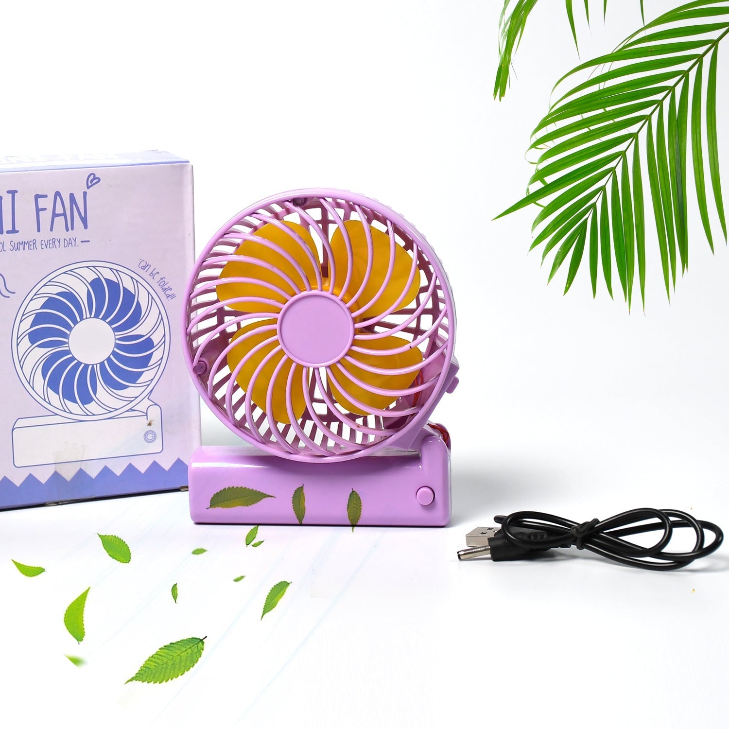 7604 Portable Mini handy Fan & Personal Table Fan | Rechargeable Battery Operated Fan Suitable for Kids, Women, Makeup Artist, Home Office DeoDap