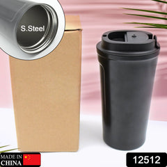 12512 Inside Stainless Steel & Outside Plastic Vacuum Insulated  Insulated Coffee Cups Double Walled Travel Mug, Car Coffee Mug with Leak Proof Lid Reusable Thermal Cup for Hot Cold Drinks Coffee, Tea (1 Pc)