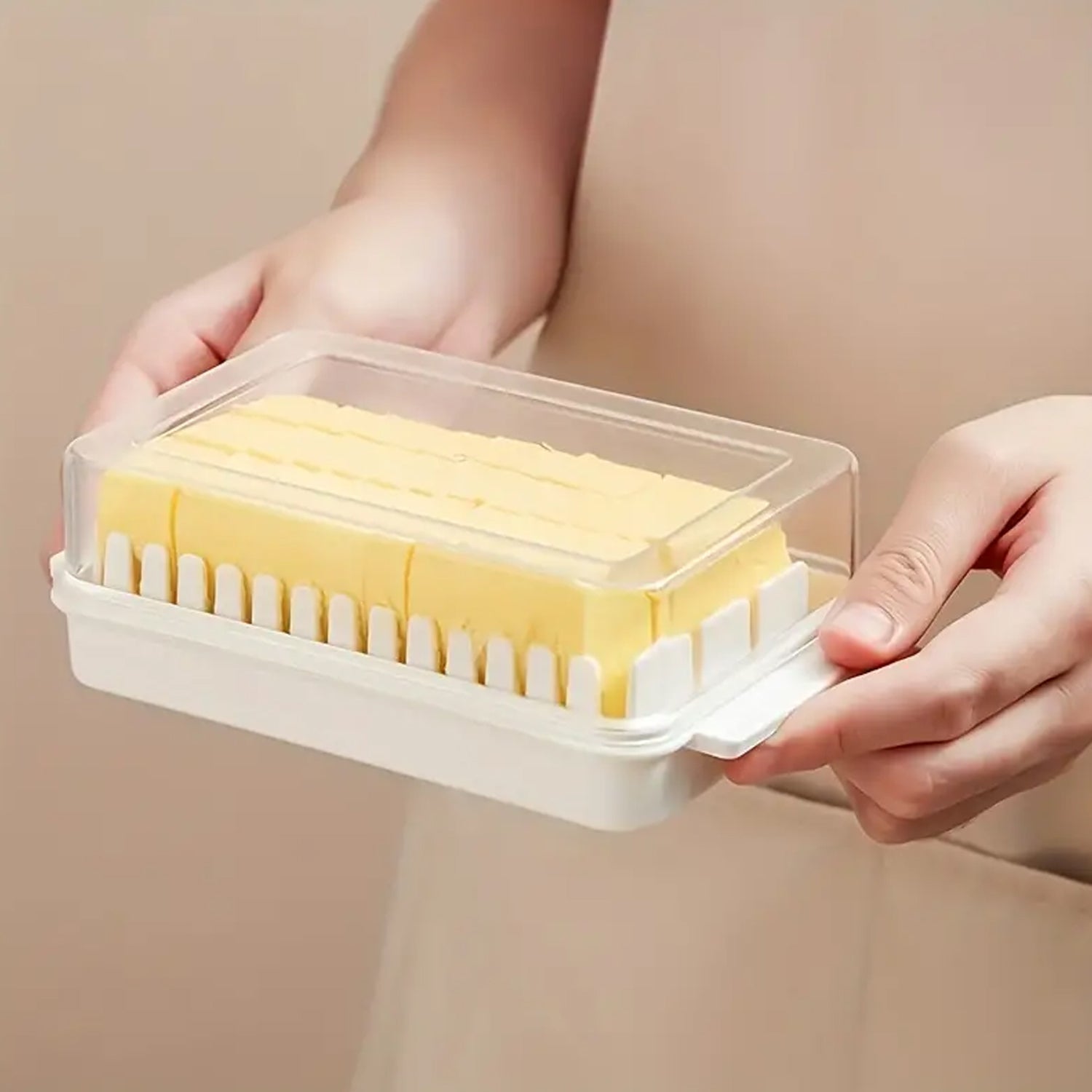 5848 Butter storage box with slicer for easy cutting,cheese butter organizer dispenser for kitchen refrigerator,Transparent plastic butter box with lid,butter cutter slicer storage tray (1 Pc)