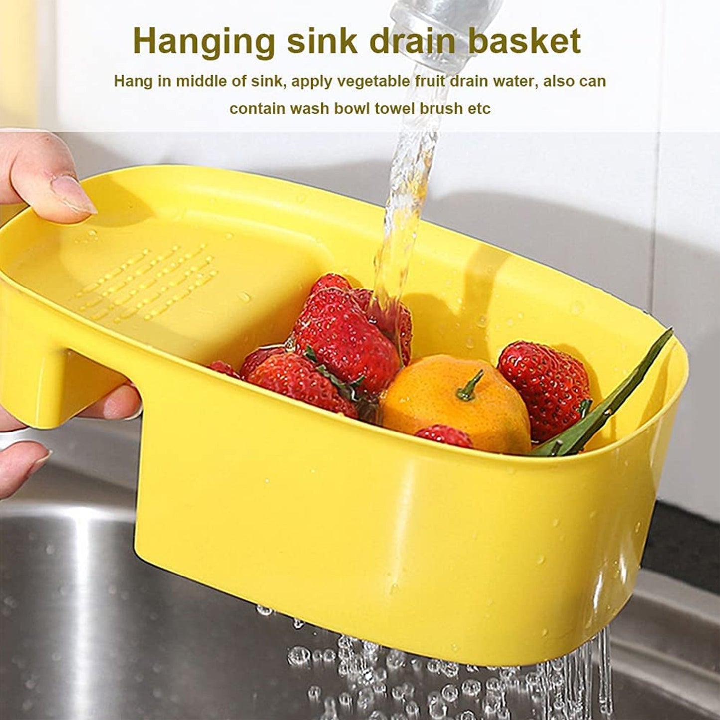 2833 Kitchen Dish Drainer and Drying Rack Sink Basket for Washing Bowls Utensils Vegetables Fruits Storage Organiser DeoDap