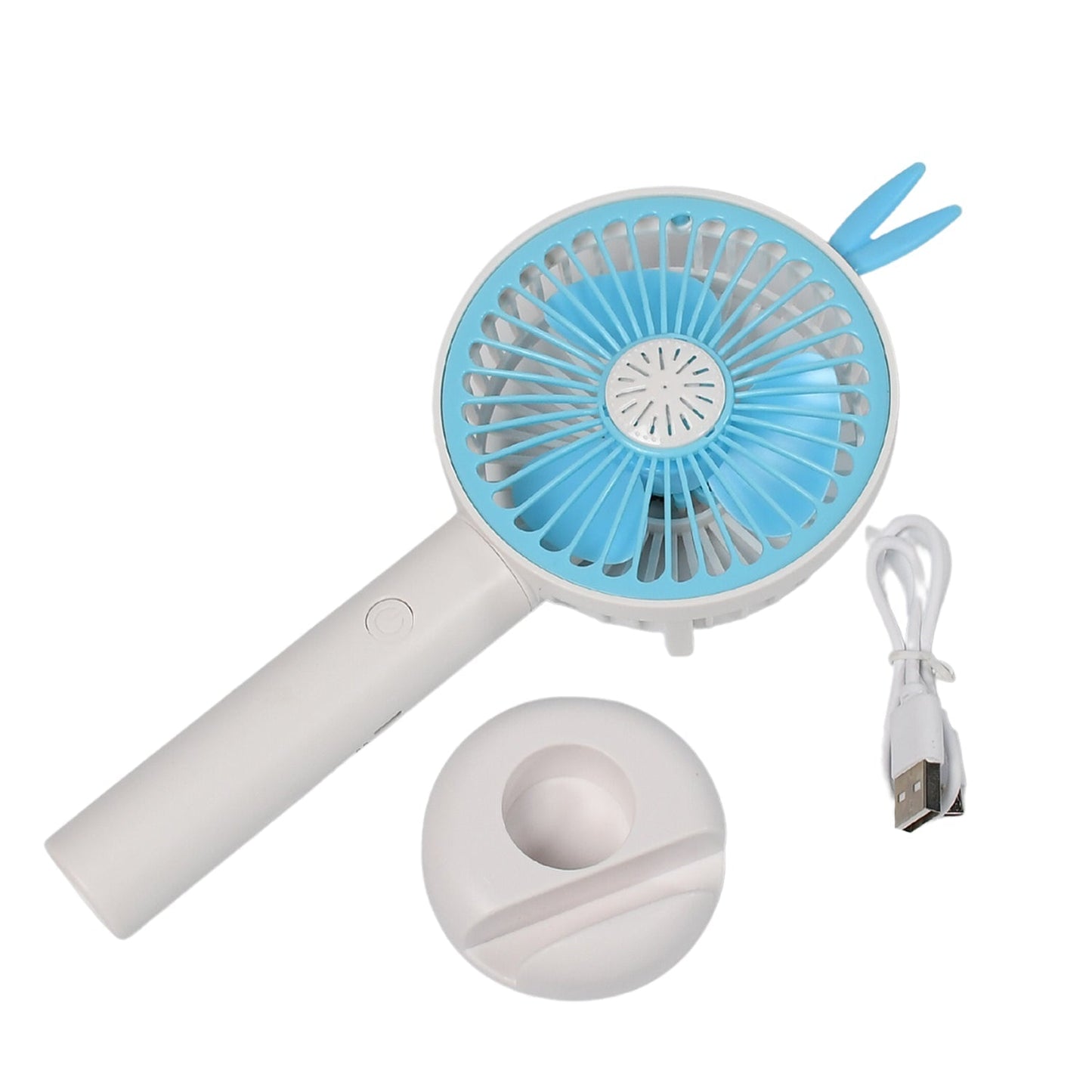 7606 Mini Portable Hand Fan USB Rechargeable Fan With Led Light Fan for Indoor and Outdoor Use by Women and Men Table Standing Stand Included DeoDap