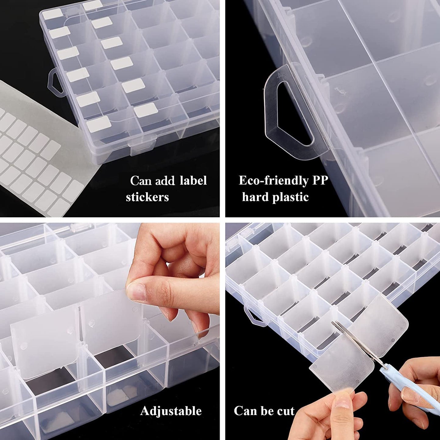 7673  36 Grids Clear Plastic Organizer Box with Adjustable Compartment Dividers, Jewellery Storage Organizer Collection Box (1 pc ) DeoDap