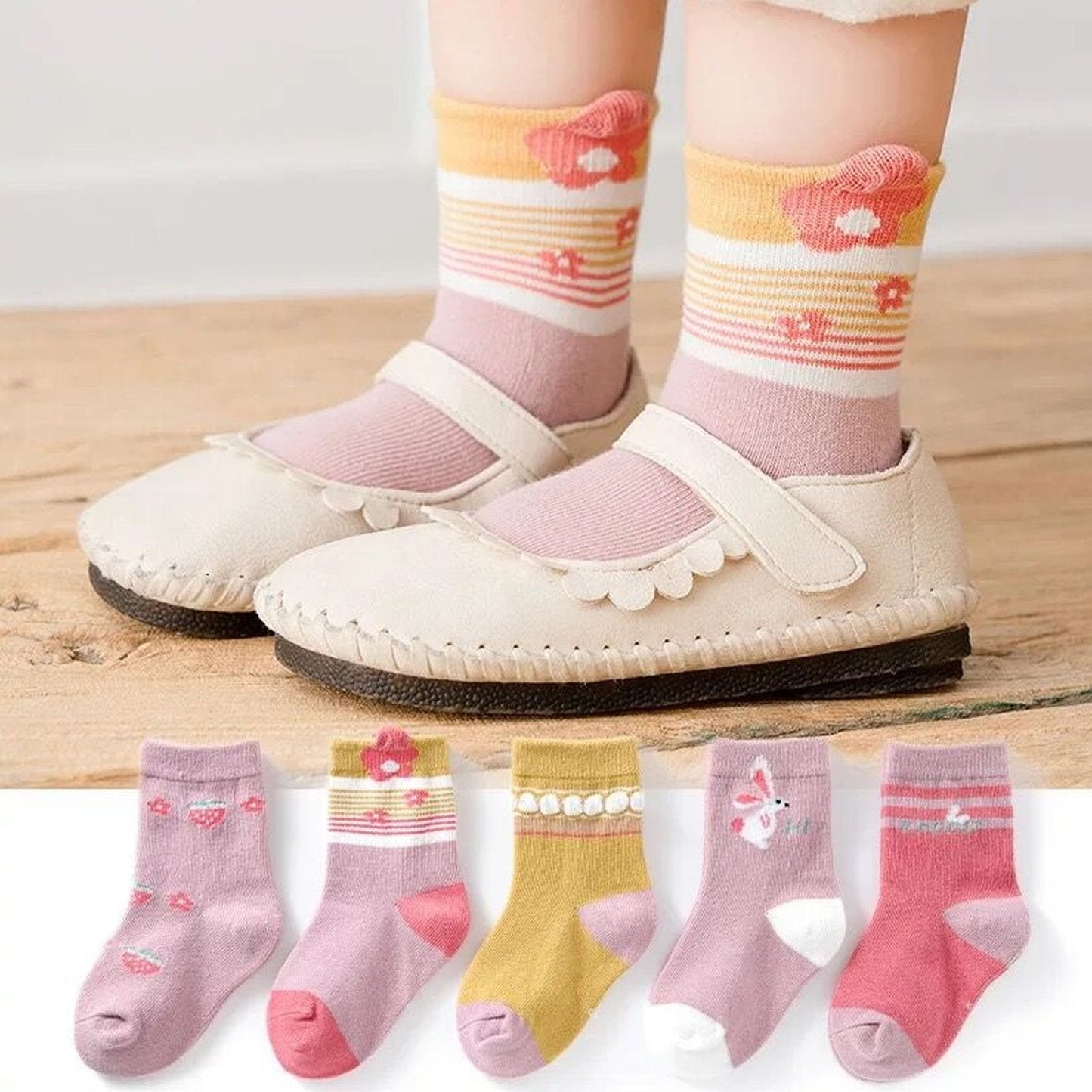 7303 Socks Breathable Thickened Classic Simple Soft Skin Friendly For Kids DeoDap