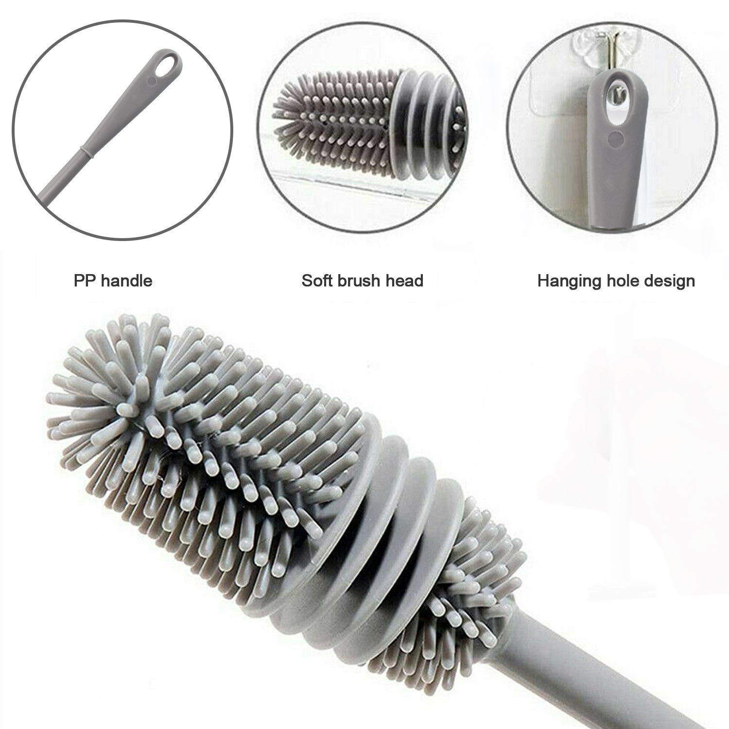 6151 Bottle Cleaning Brush widely used in all types of household kitchen purposes for cleaning and washing bottles from inside perfectly and easily. DeoDap
