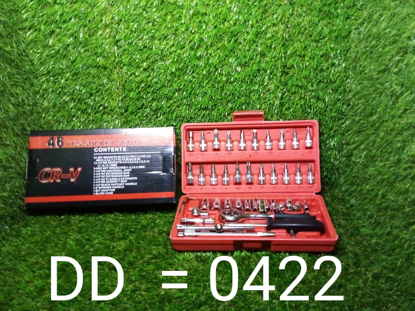 0422 Socket 1/4 Inch Combination Repair Tool Kit (Red, 46 pcs) DeoDap