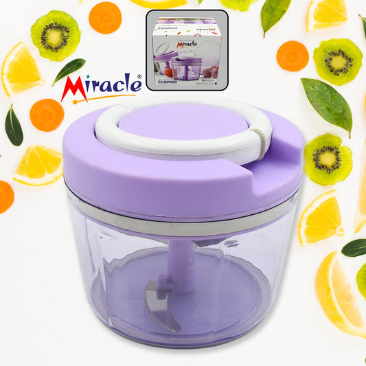 5581 Miracle Ring Chopper, Quick Handy Chopper, Vegetable and Fruit Chopper With Lid | Chop in 10 Seconds | Mini Portable Food Processor for Kitchen with 3 Blades for Effortless Chopping of Onion, Veggies