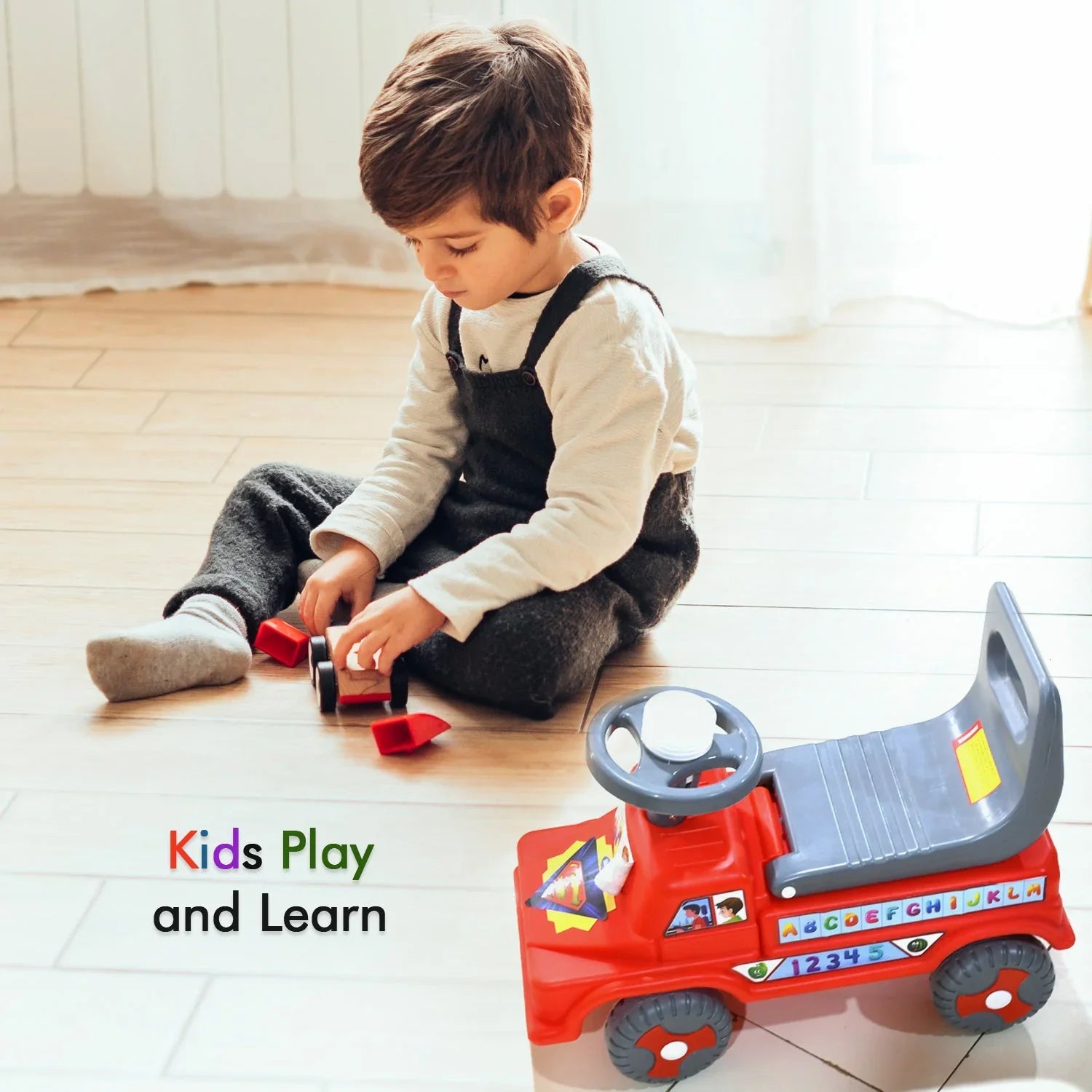 4323 Baby Ride on Push Car for Kids | Kids Baby Big Car Ride on Toy with Backrest Musical Horn For Children Kids Toy Ride-on, Truck, Etc Suitable for Kids Boys/Girls  | Ride on Baby Car for Kids to Drive Boys, Girls