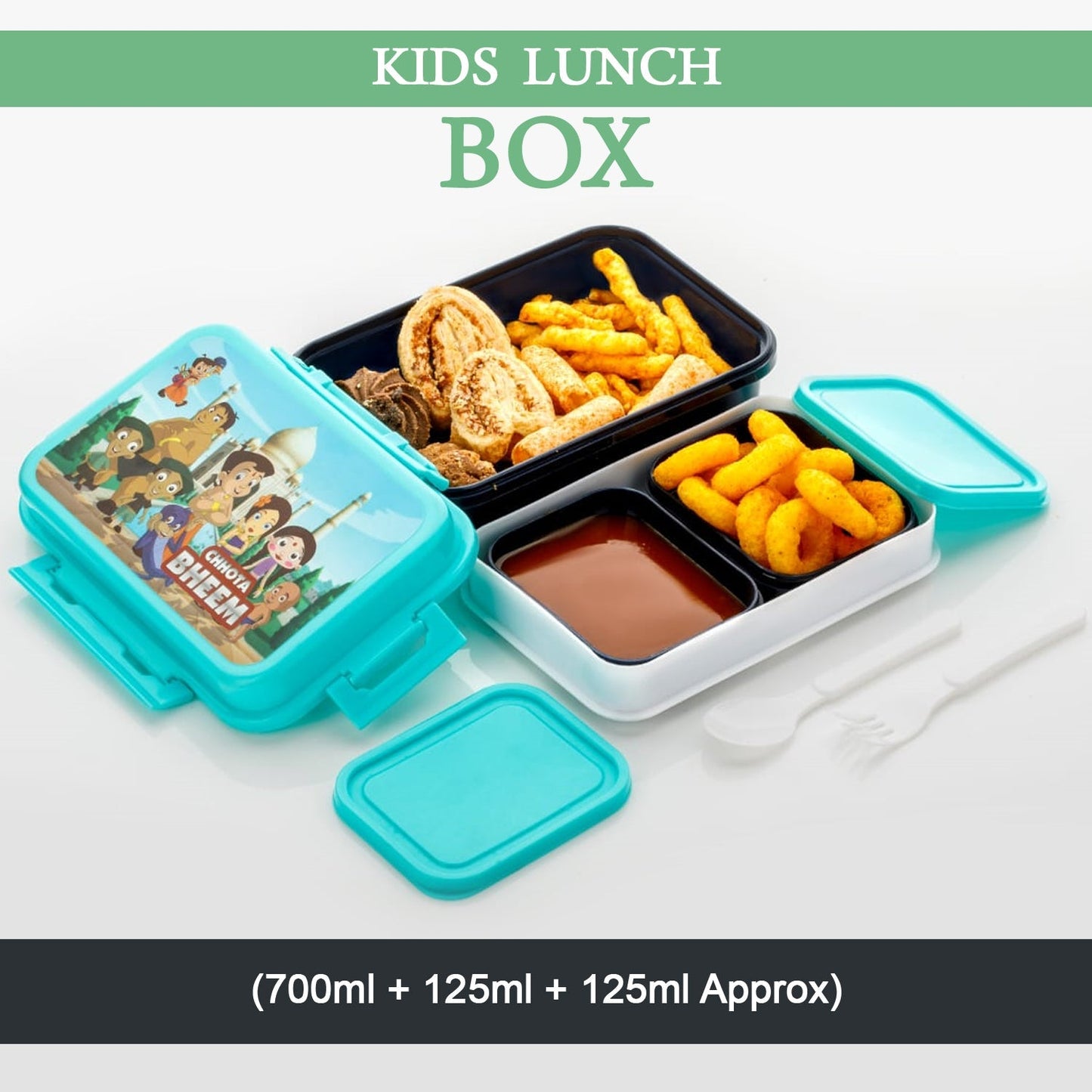 5238 Kids Lunch Box & Air Tight-BPA Free-Inter Lock with 4 Compartment Insulated Lunch Box Plastic Tiffin Box for Boys, Girls & School DeoDap