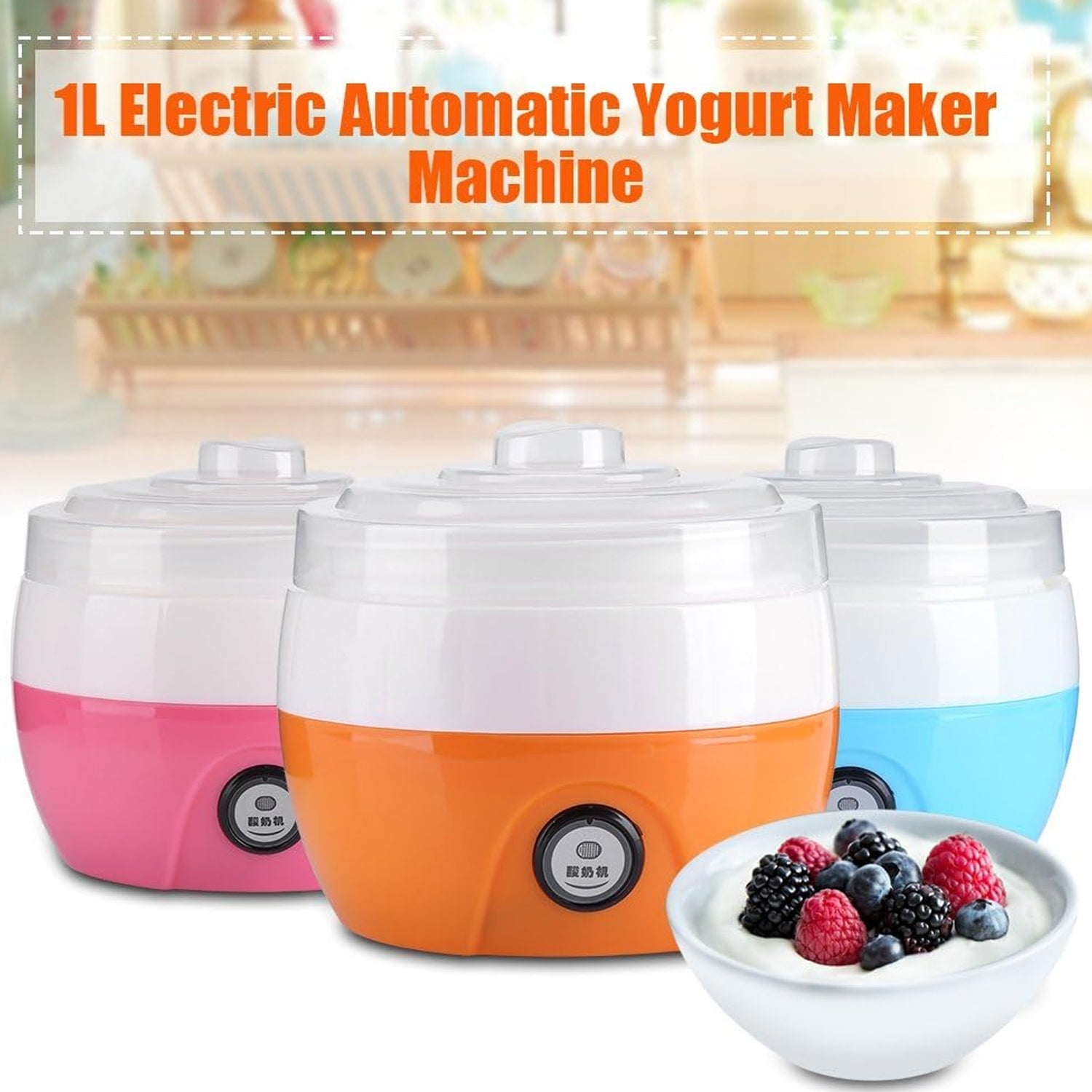 Electronic Yogurt Maker, Automatic Yogurt Maker Machine 1L Yoghurt DIY Tool Plastic Container for Home Use DeoDap