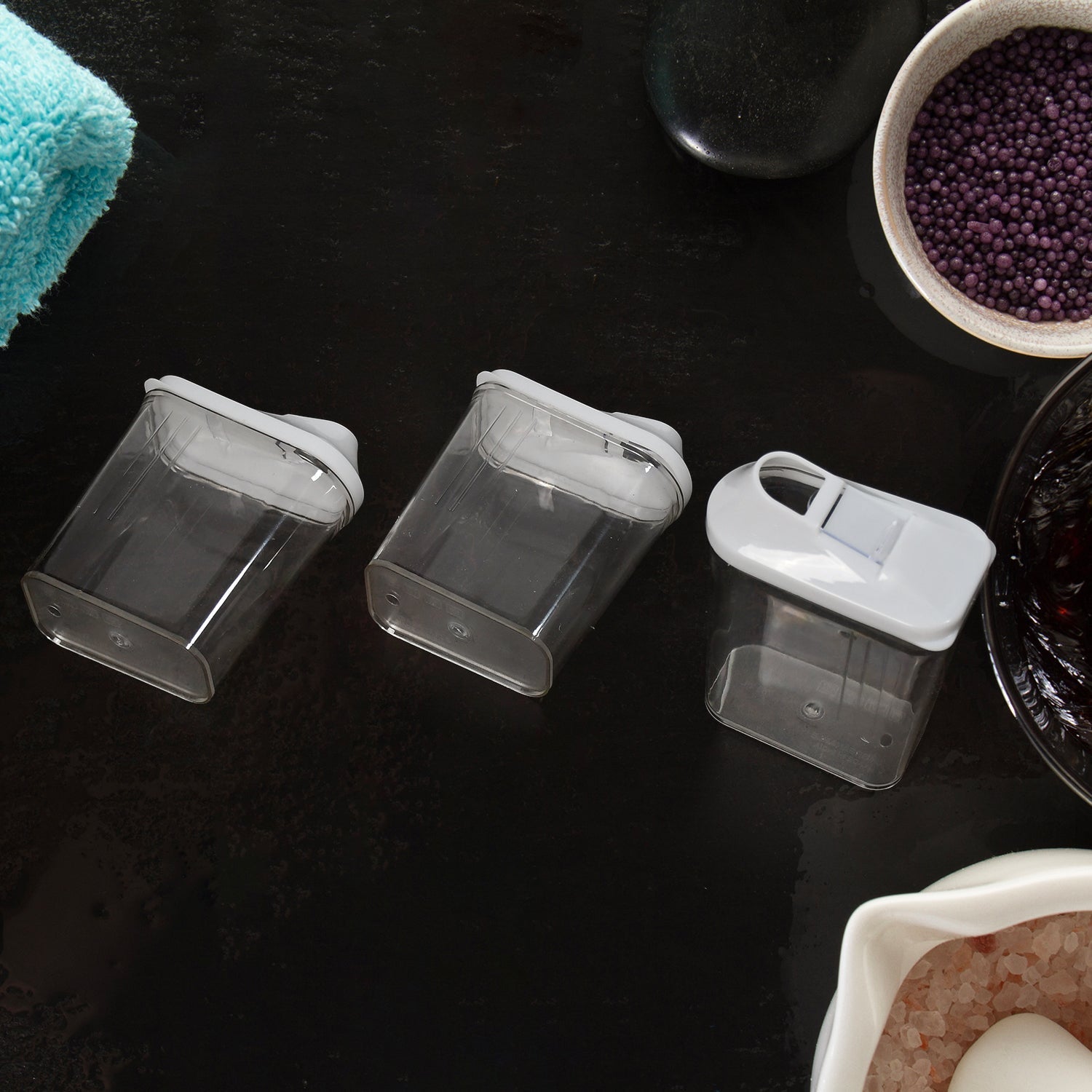 2782 Kitchen Storage Jars & Container Set 3pc , Transparent Jar Set For home & Kitchen Use DeoDap