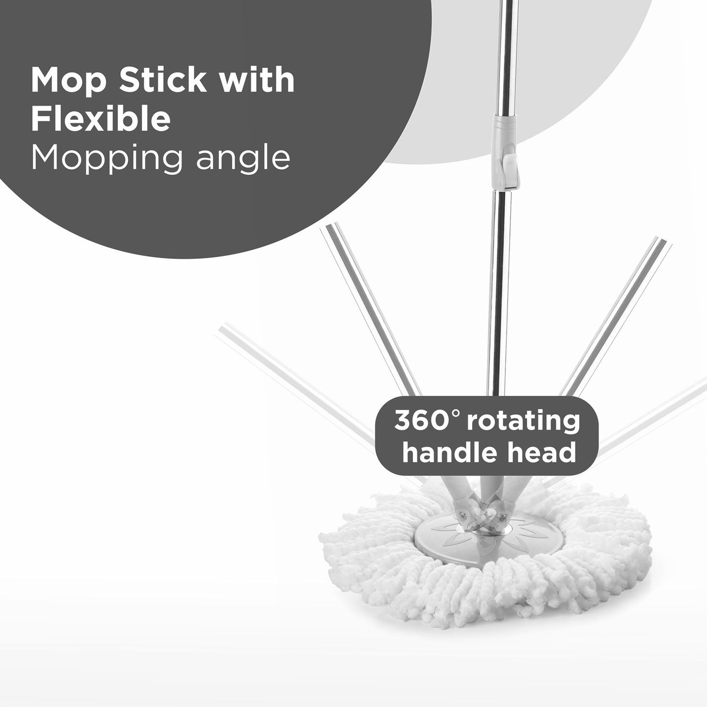 1166 Spin Mop with Big Wheels and Stainless Steel Wringer, Bucket Floor Cleaning High Quality Bucket DeoDap
