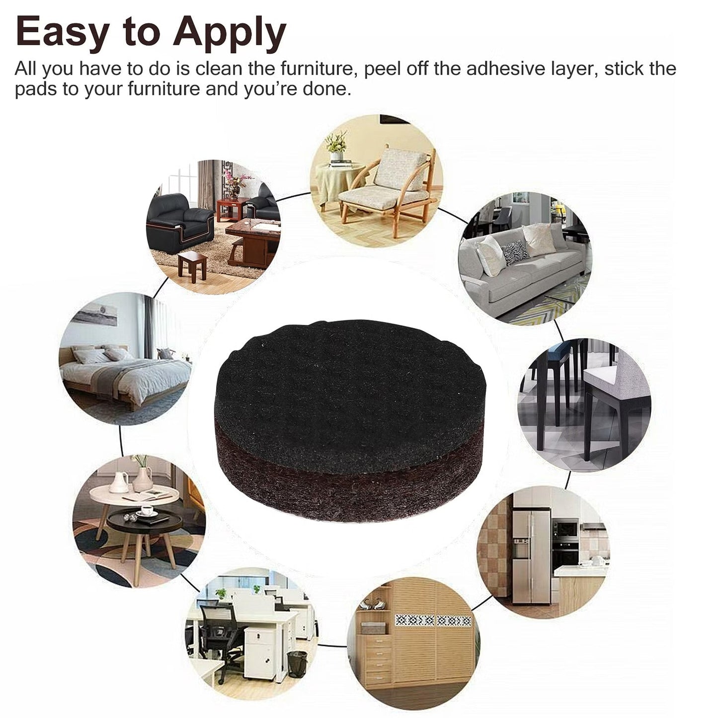 1767 Round Self Adhesive Rubber Pads for Furniture Floor Scratch Protection (pack of 18) DeoDap
