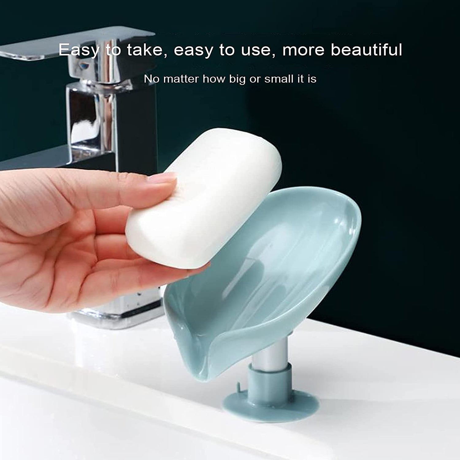 4831 Self Draining Soap Holder for Bathroom Leaf Shape Soap Dish Kitchen Soap Tray DeoDap