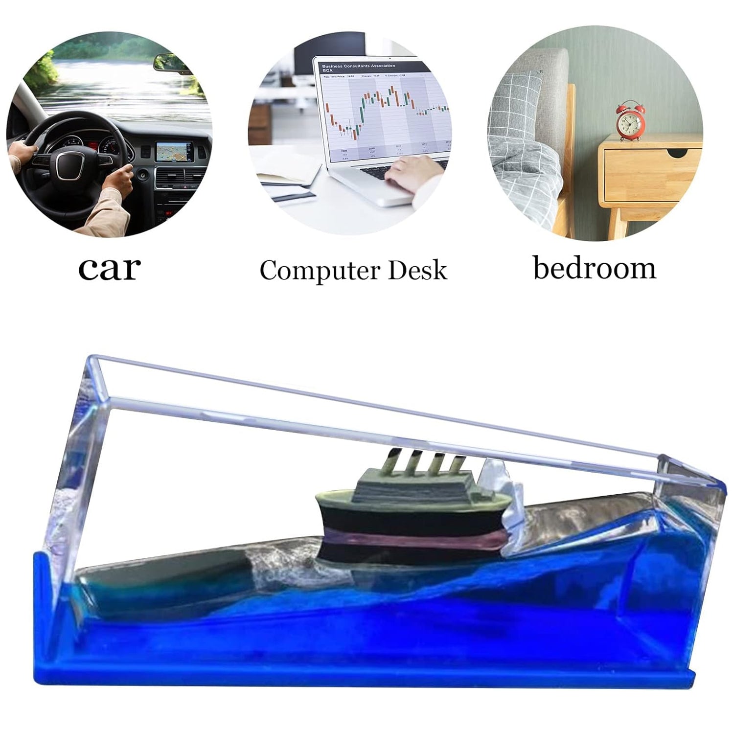 7589 Car Interior Dashboard Decoration Floating Water Cruiser Ship Iceberg Ornament Car Interior Decoration for Birthday Gifts, Home Decor Suitable for Home Show Car Decoration, Gifts, Desk or Paperweight