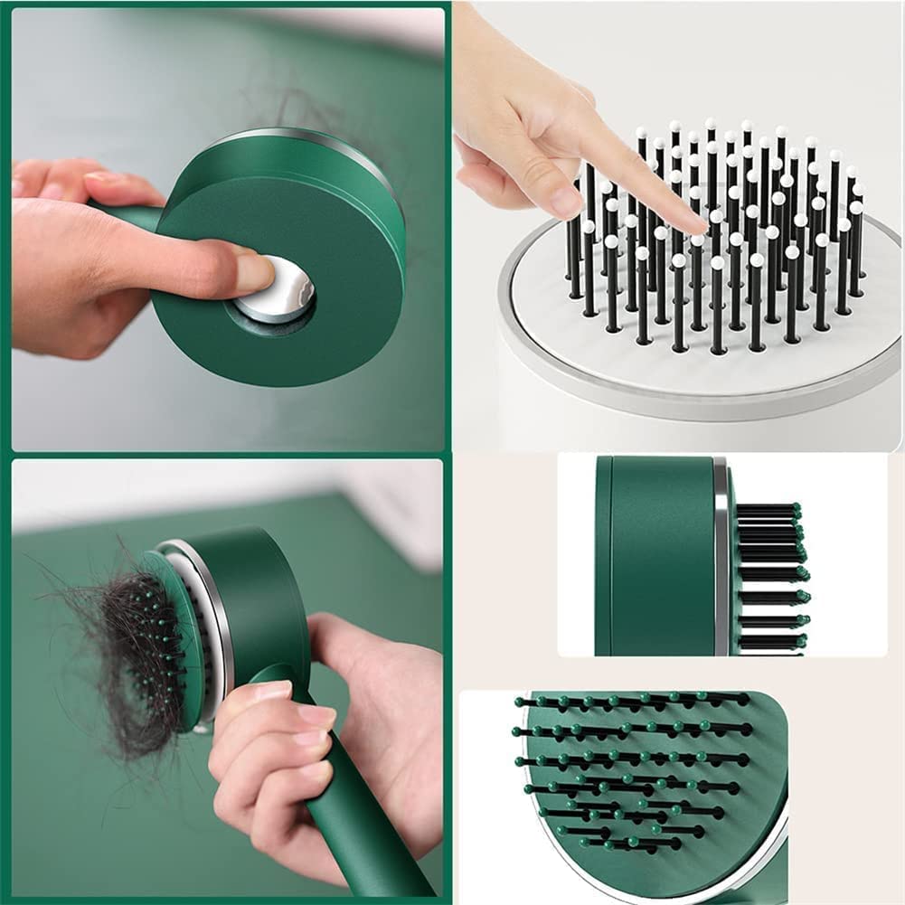 6034﻿ Air Cushion Massage Brush, Airbag Massage Comb with Long Handle, Self-Cleaning Hair Brush, Detangling Anti-Static for All Hair DeoDap