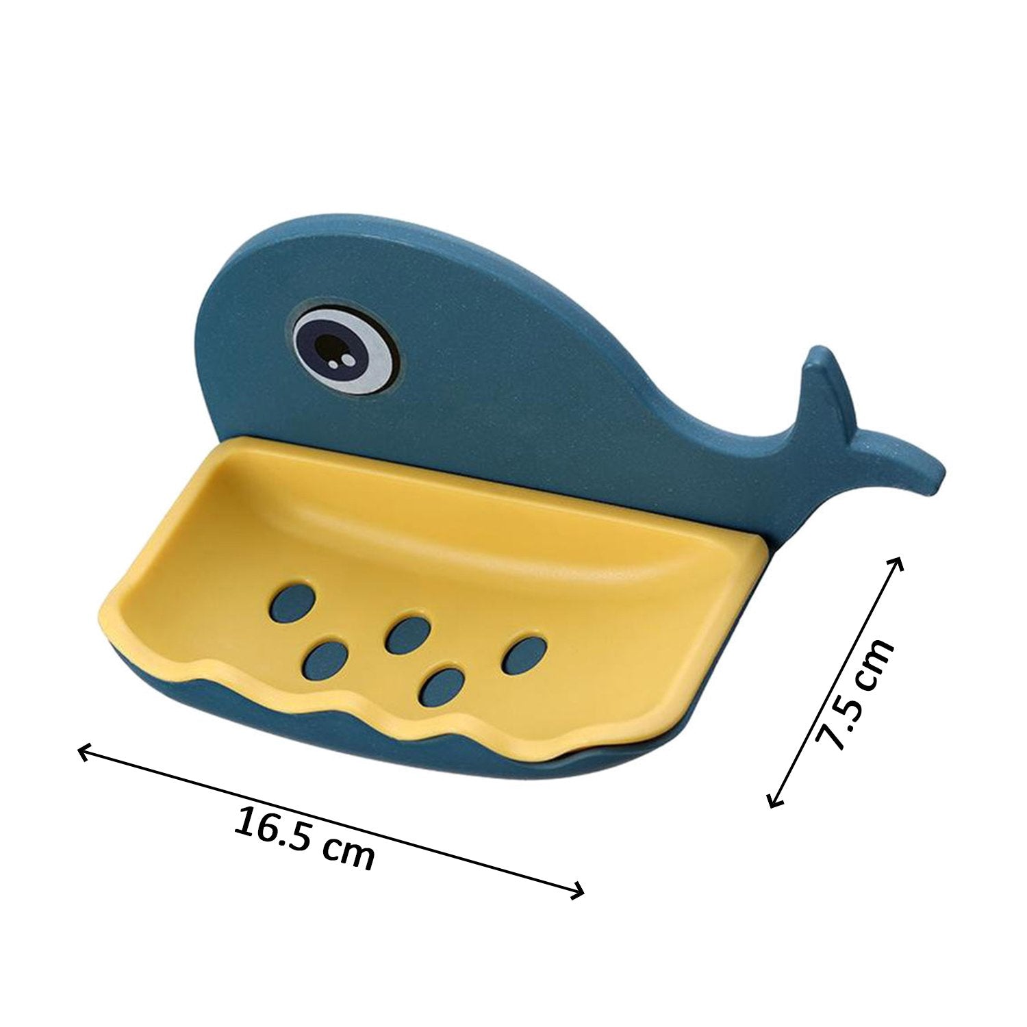 4047 Fish Shape Double Layer Adhesive Waterproof Wall Mounted Soap Bar Holder Stand Rack for Bathroom Shower Wall Kitchen DeoDap