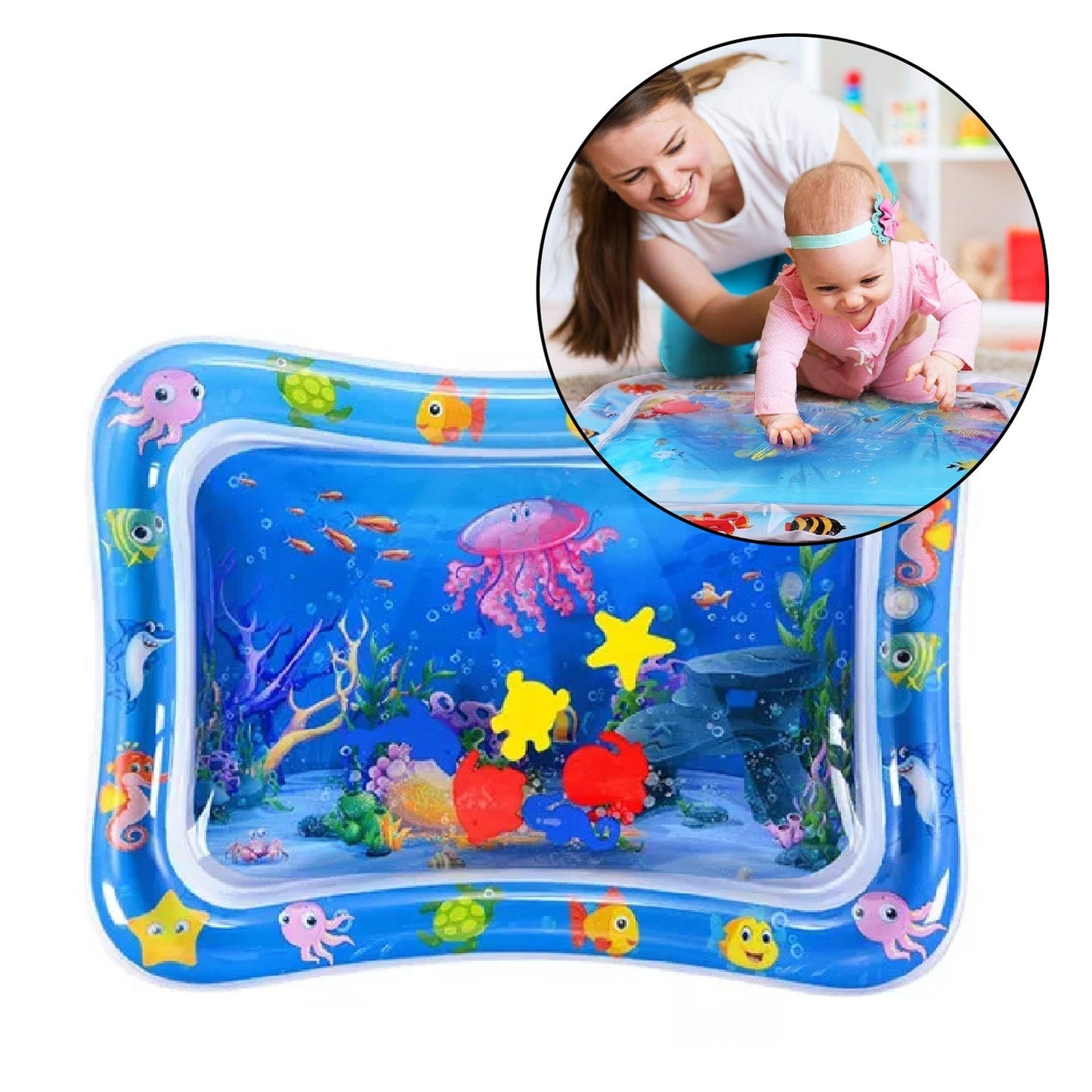 8090B Baby Kids Water Play Mat Toys Baby Slapped Pad Water & Leak Proof Baby Carpet Inflatable, Fun & Play Centre Indoor and Outdoor Water Play Mat DeoDap