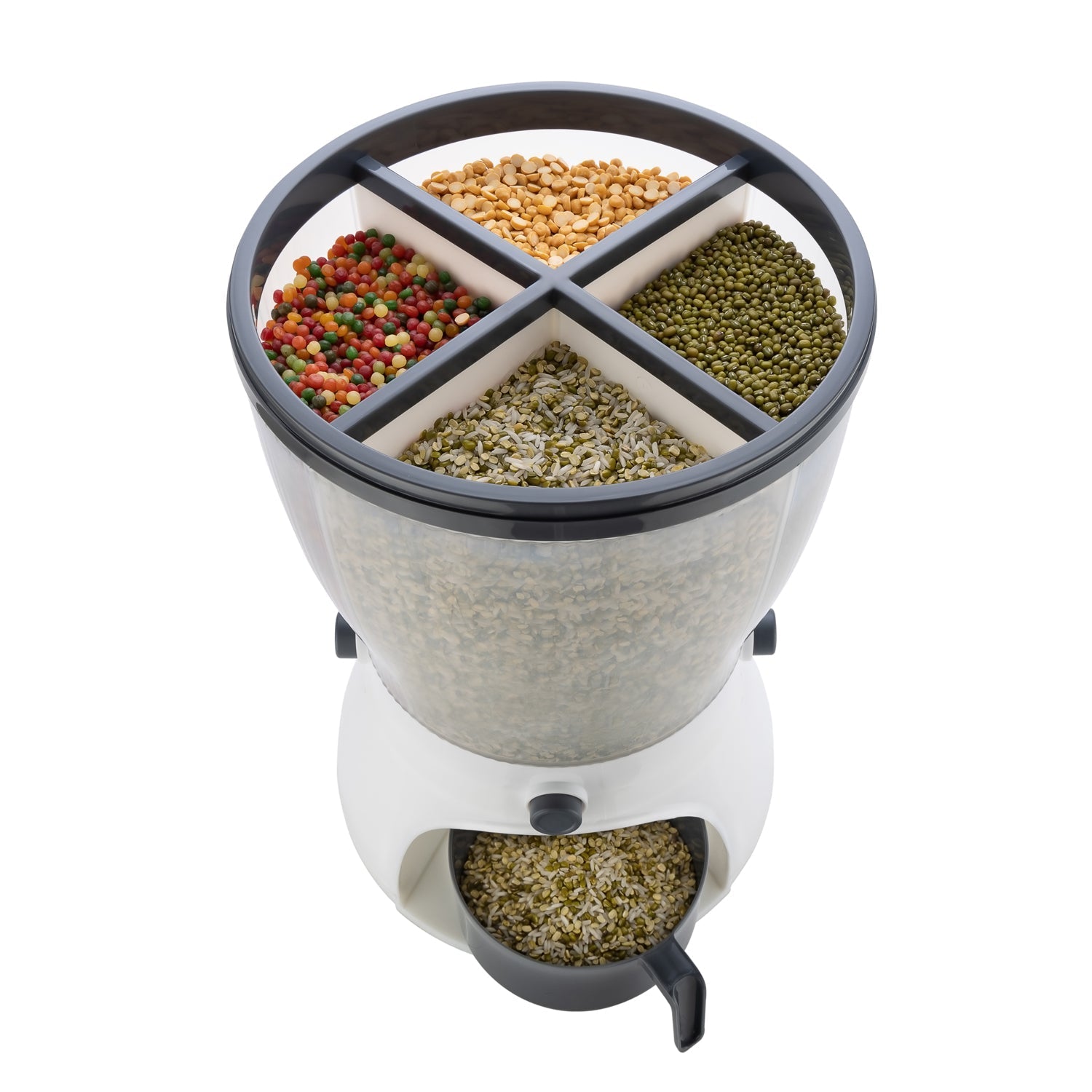 0127 4in1 Rice Dispenser, Grain Storage Container Household Cereal Dispenser DeoDap