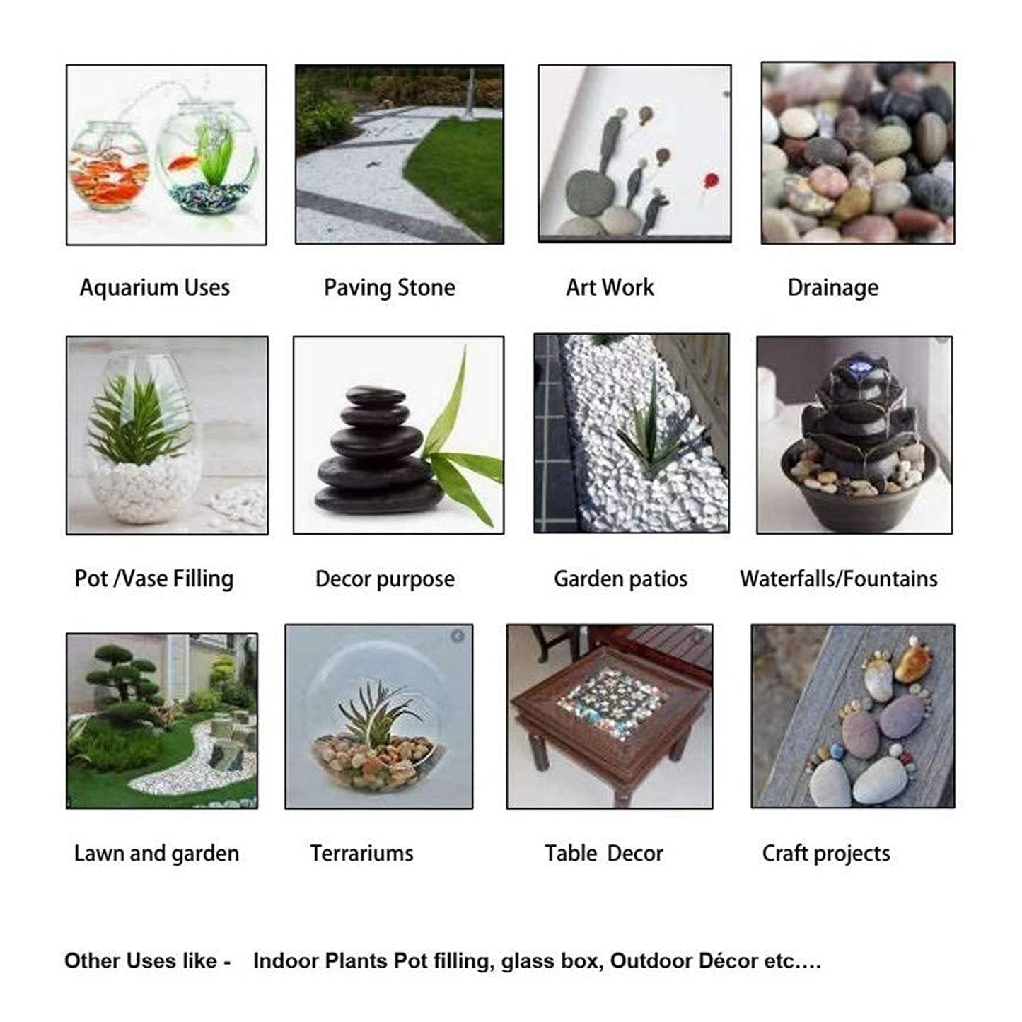 4979 Decorative Stones and Pebbles for Garden, Vase Fillers Multicolor. DeoDap