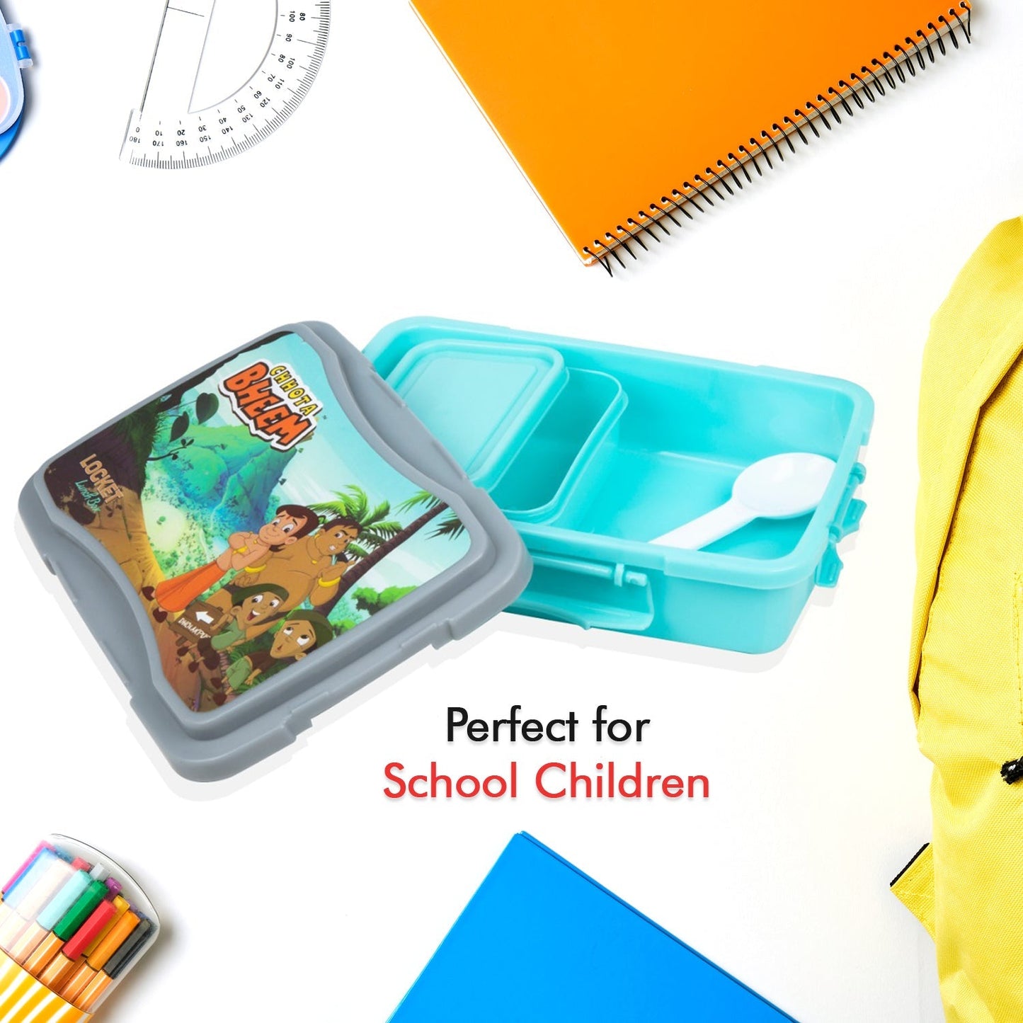 5318 Locket Lunch Box Plastic High Quality Box For Kids School Customized Plastic Lunch Box for Girls & Boy DeoDap