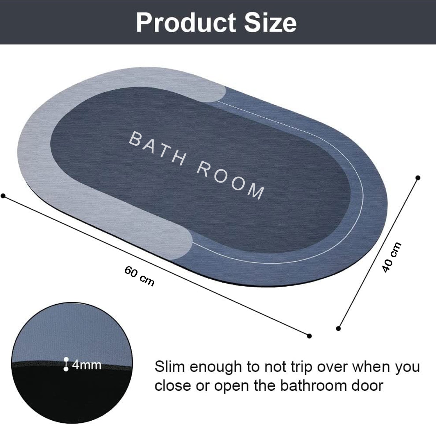 4997 Super Absorbent Floor Mat, Bath Mat, Soft Carpet, Slip-Resistant Bathing Room Rug Floor Door Mat, Instant Drying Mat, Bathroom Rug, Absorbent Bath Mat DeoDap