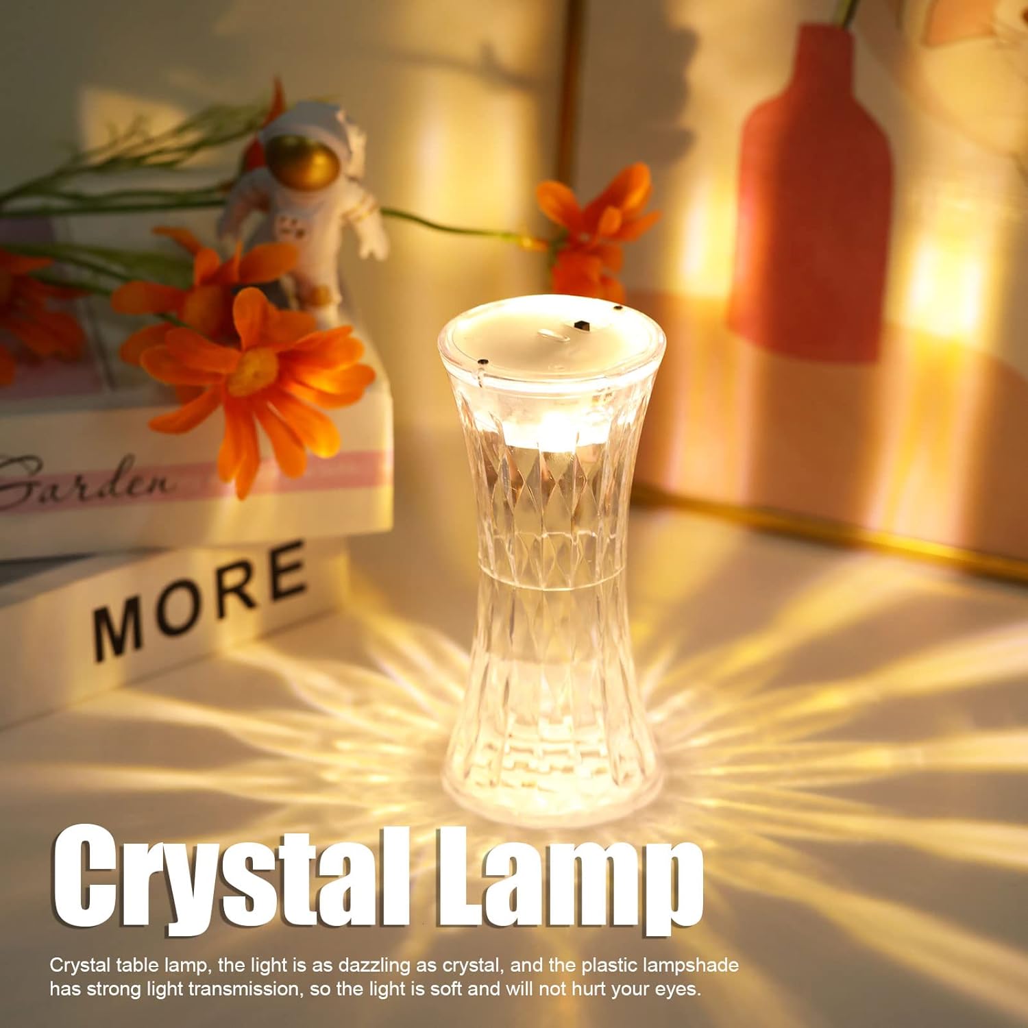 8440 Crystal Lamp, Universal Night Light, Soft Lighting, Eye Protection for Nursery, Study, Bedroom Transparent Crystal Table Soft Lighting Multipurpose for Hotel for Office for Children's Room (12Pc MOQ)
