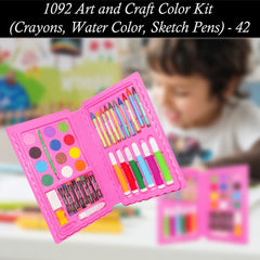 1092 Art and Craft Color Kit (Crayons, Water Color, Sketch Pens) - 42 Pcs DeoDap