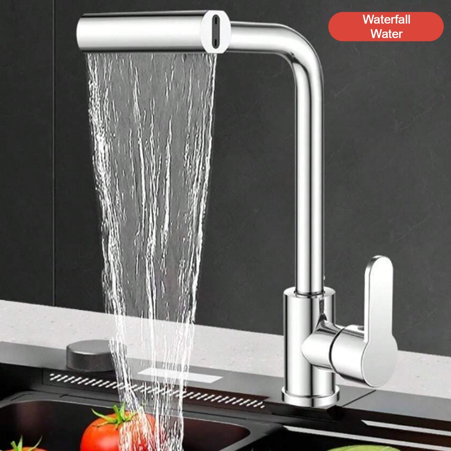 7575 Multifunction Shower Waterfall Kitchen Faucet, 360° Rotation Waterfall Kitchen Faucet, Touch Kitchen Faucet, Faucet Extender for Kitchen Sink, Swivel Waterfall Kitchen Faucet for Washing Vegetable Fruit (4 In 1 )