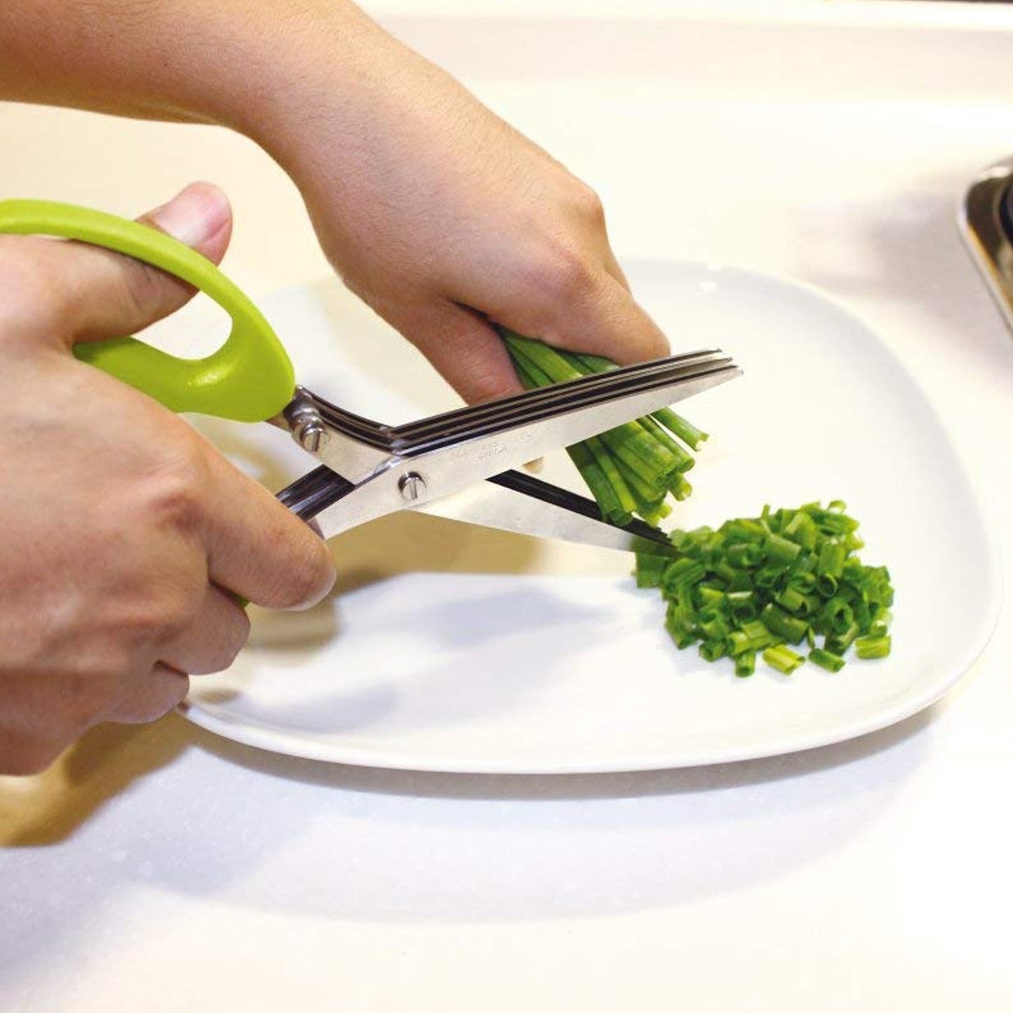 1564 Multifunction Vegetable Stainless Steel Herbs Scissor with 3 Blades