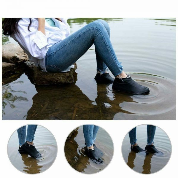 4866 Non-Slip Silicone Rain Reusable Anti skid Waterproof Fordable Boot Shoe Cover ( Large ) DeoDap