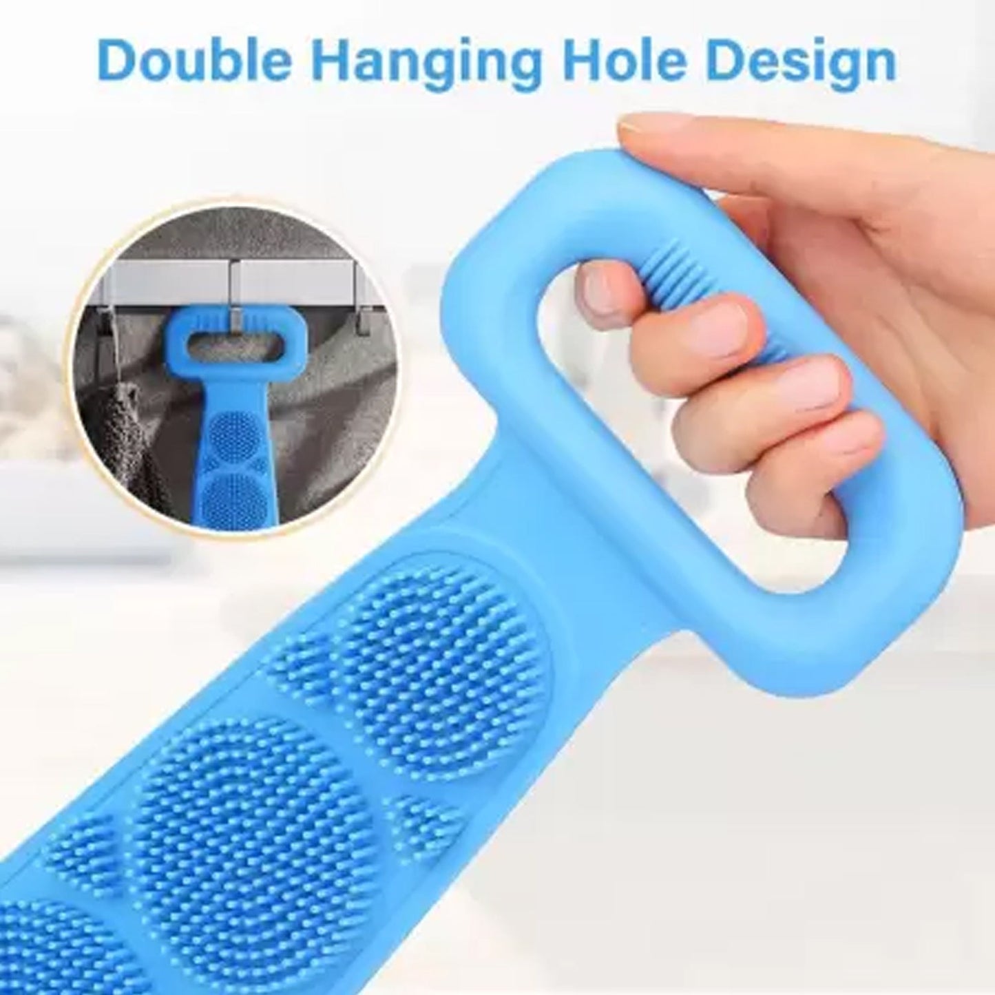 6637 Silicone Body Back Scrubber, Double Side Bathing Brush for Skin Deep Cleaning Massage. DeoDap