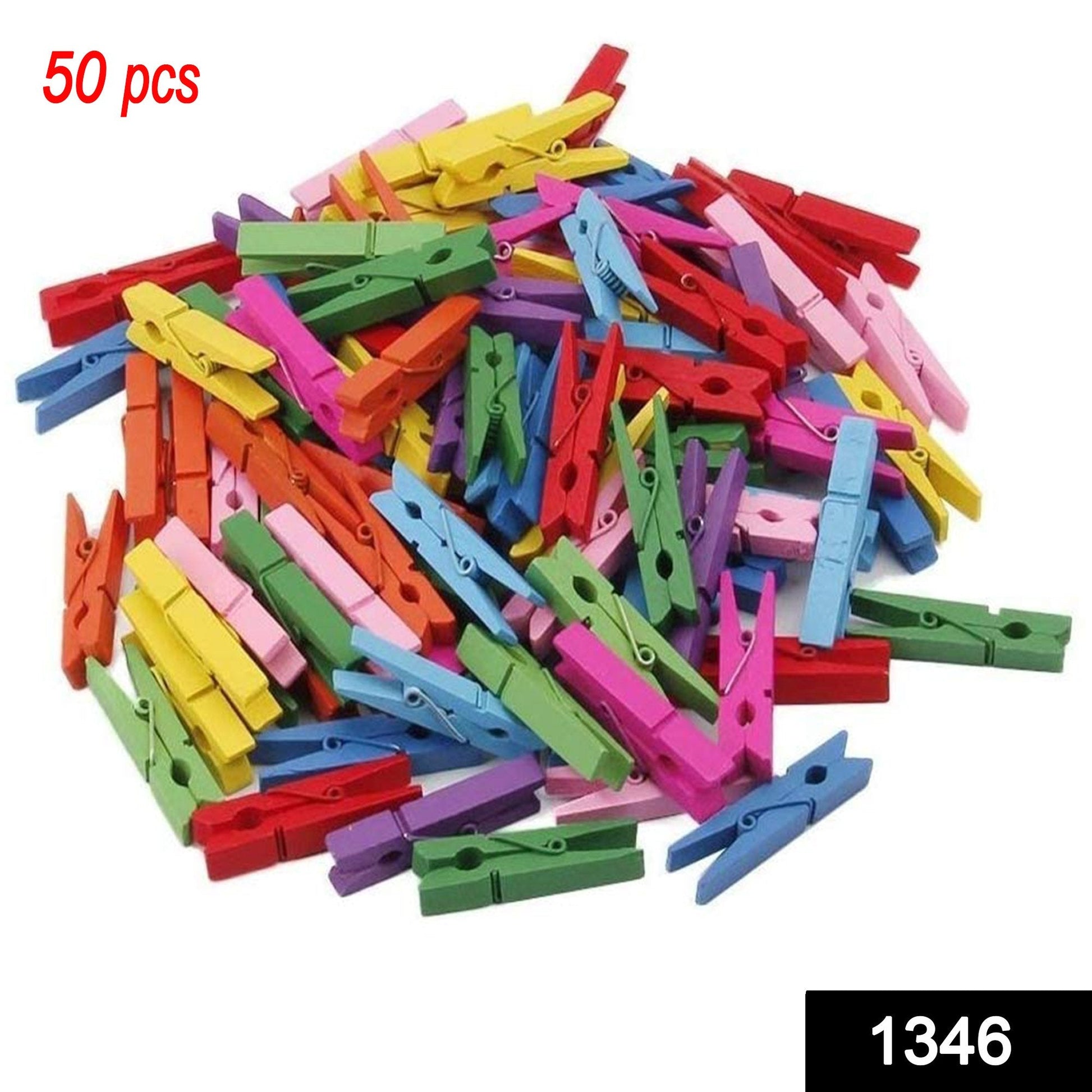 1346 Wooden Clips for Photo Hanging & Home Decoration Pin Clips (Pack of 50) DeoDap