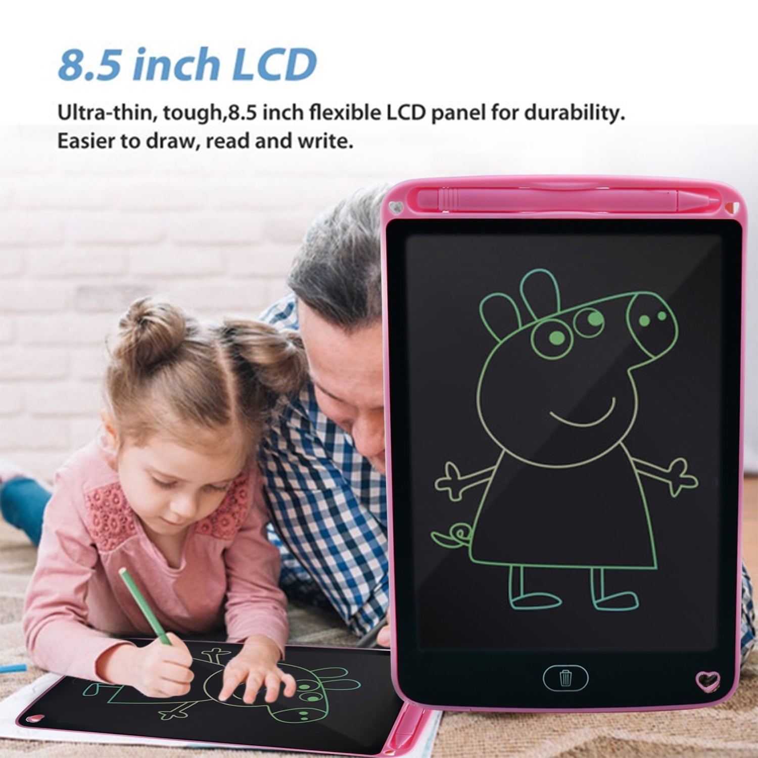 1465 Portable 8.5 LCD Writing Digital Tablet Pad  for Writing/Drawing  ( MultiColor ink ) DeoDap