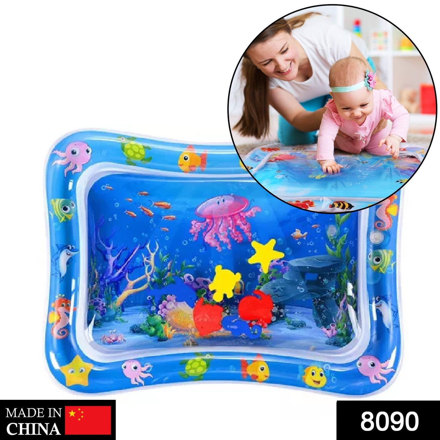 8090 Baby Water Mat Inflatable Baby Play Mat Activity Center for Infant Baby Toys 3 to 15 Months, Baby Gifts for Boys Girls(Assorted Design) DeoDap