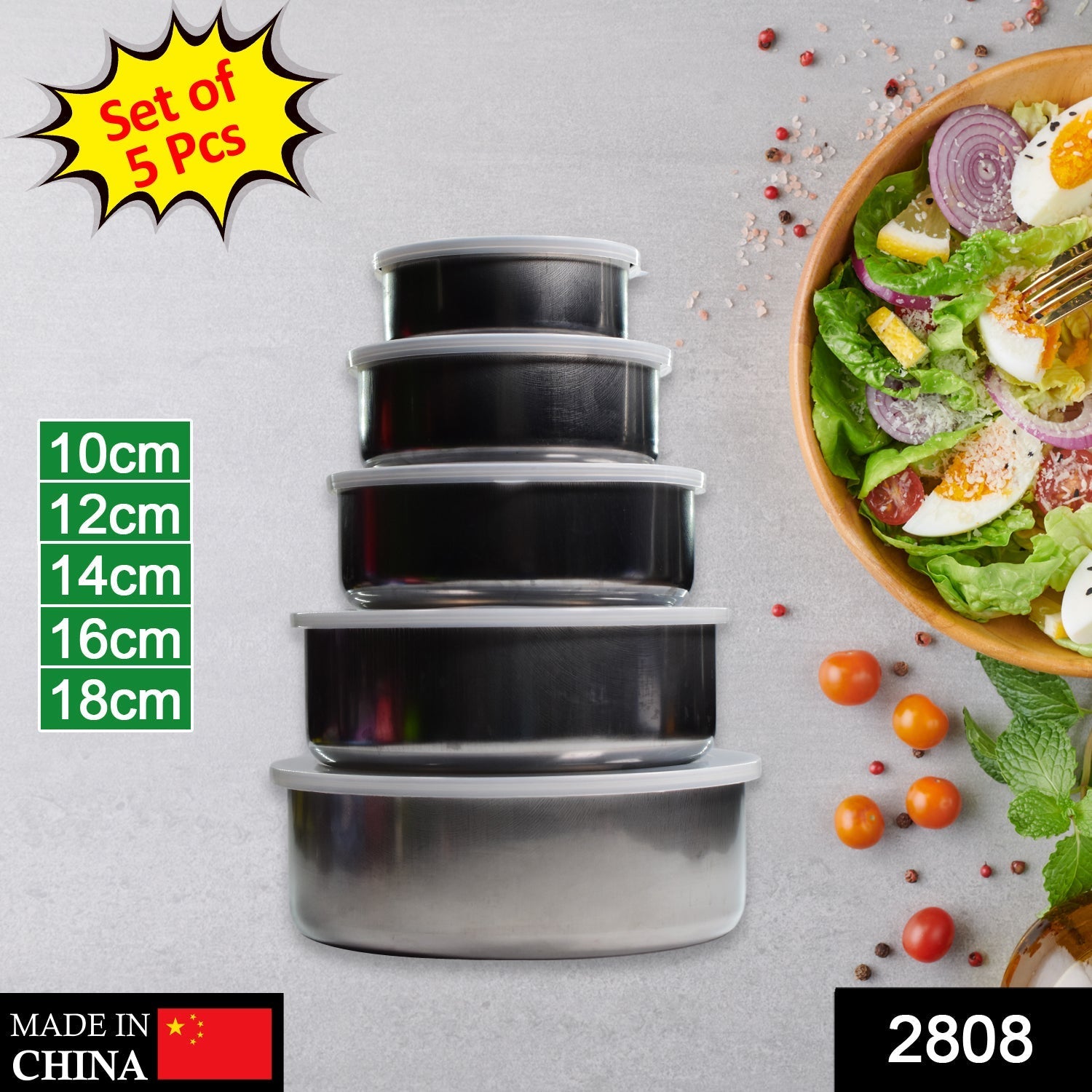2808 Stainless Steel Food Storage Airtight & Leak Proof Lunch Box DeoDap
