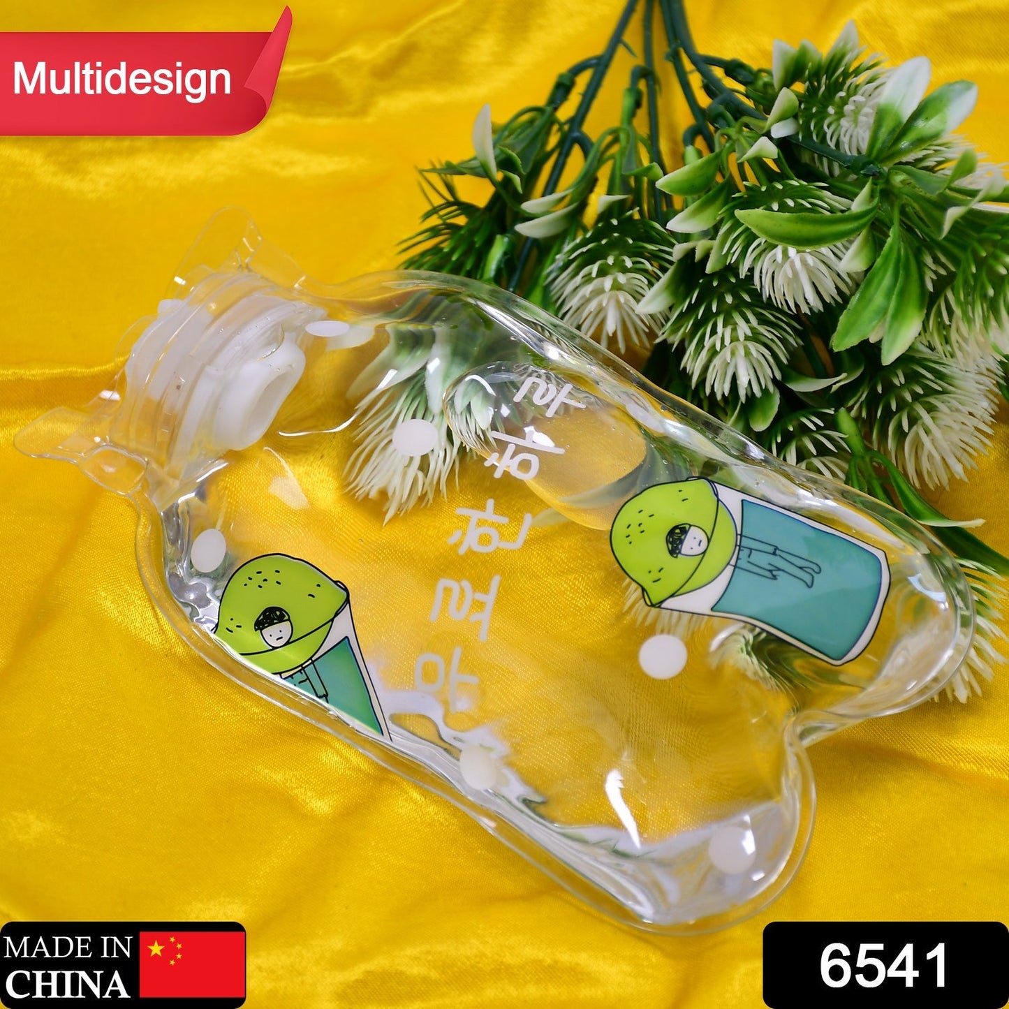 6541 TRANSPARENT MULTI DESIGN SMALL HOT WATER BAG WITH COVER FOR PAIN RELIEF, NECK, SHOULDER PAIN AND HAND, FEET WARMER, MENSTRUAL CRAMPS. DeoDap