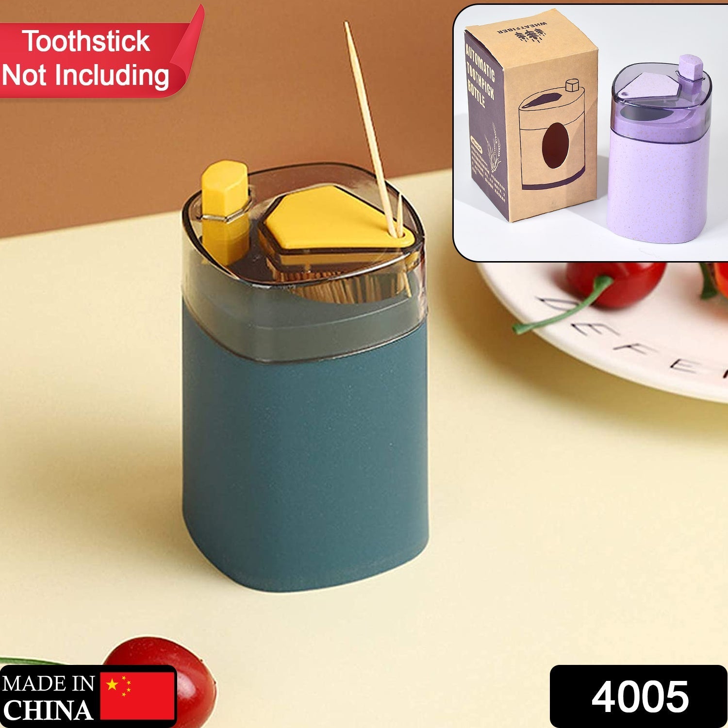 4005 Toothpick Holder Dispenser, Pop-Up Automatic Toothpick Dispenser for Kitchen Restaurant Thickening Toothpicks Container Pocket Novelty, Safe Container Toothpick Storage Box. DeoDap