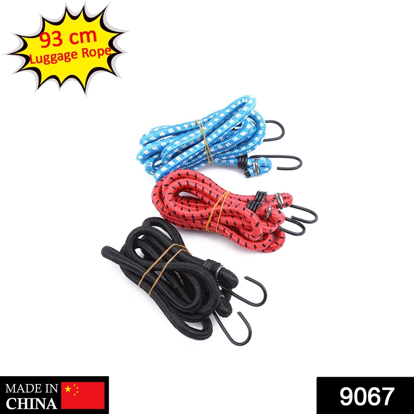 9067 High Strength Elastic Bungee, Shock Cord Cables, Luggage Tying Rope with Hooks DeoDap