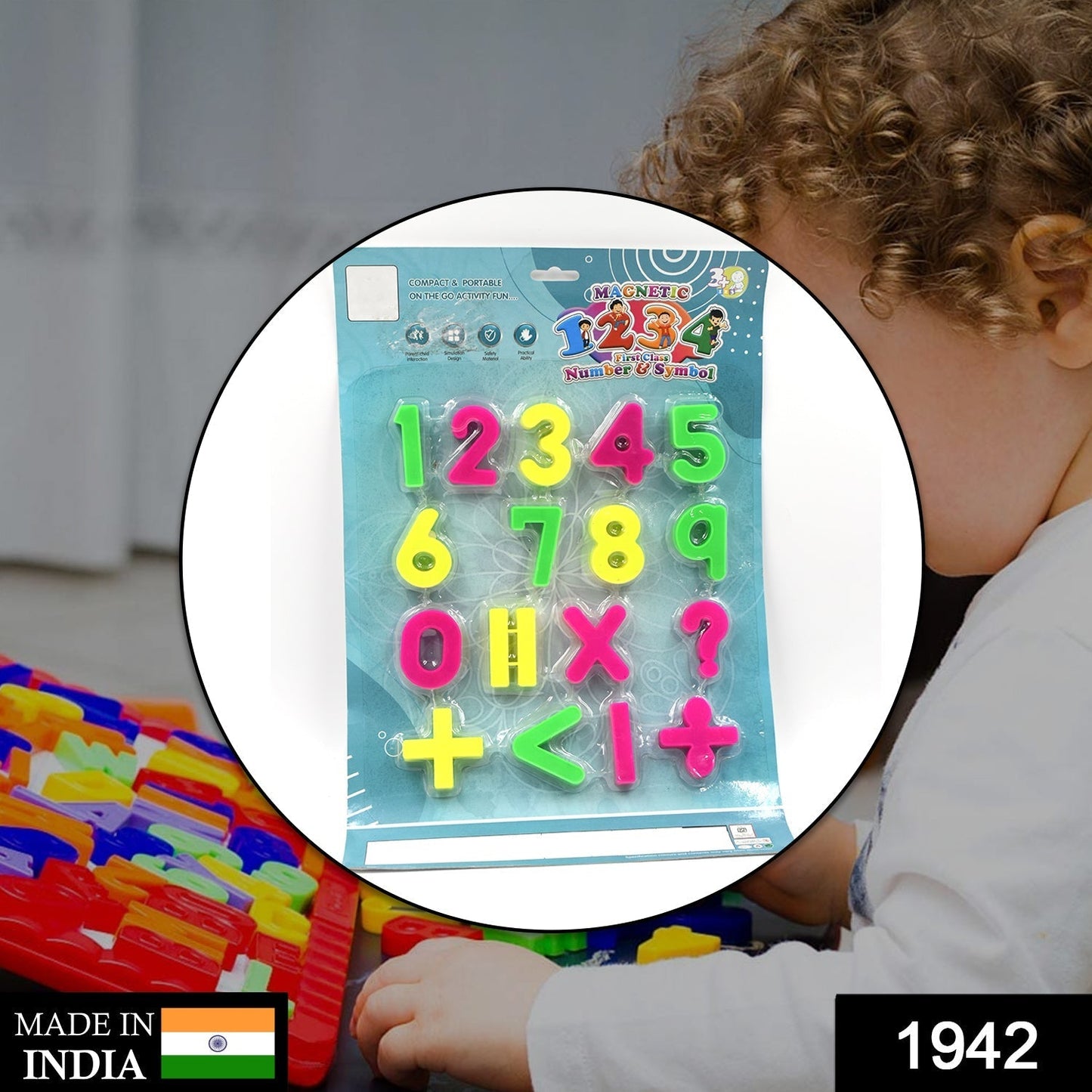 1942 AT42 Magnetic Number Symbol Baby Toy and game for kids and babies for playing and enjoying purposes. DeoDap