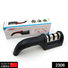 2306 Manual Knife Sharpener 3 Stage Sharpening Tool for Ceramic Knife and Steel Knives DeoDap