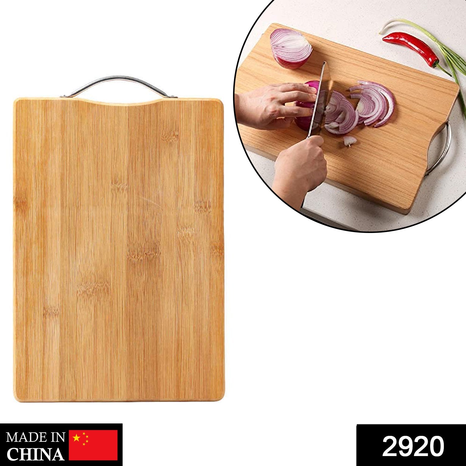 2920 Wooden Chopping / Cutting Board with Anti Skid Mat DeoDap