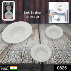 0825 Plastic Sink Strainer for Kitchen| Basin Strainer | Waste Filter Jali | Basin Strainer | Sink Jali | Waste Filter Cup | Sink mesh Filter | Plastic Drain Strainer (3 Pcs Set)