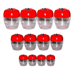 2274 Air Tight Apple Shape Storage Container - 500 ml, 800 ml and 1500 ml (4 Pcs Each Size, 12 Pcs) DeoDap